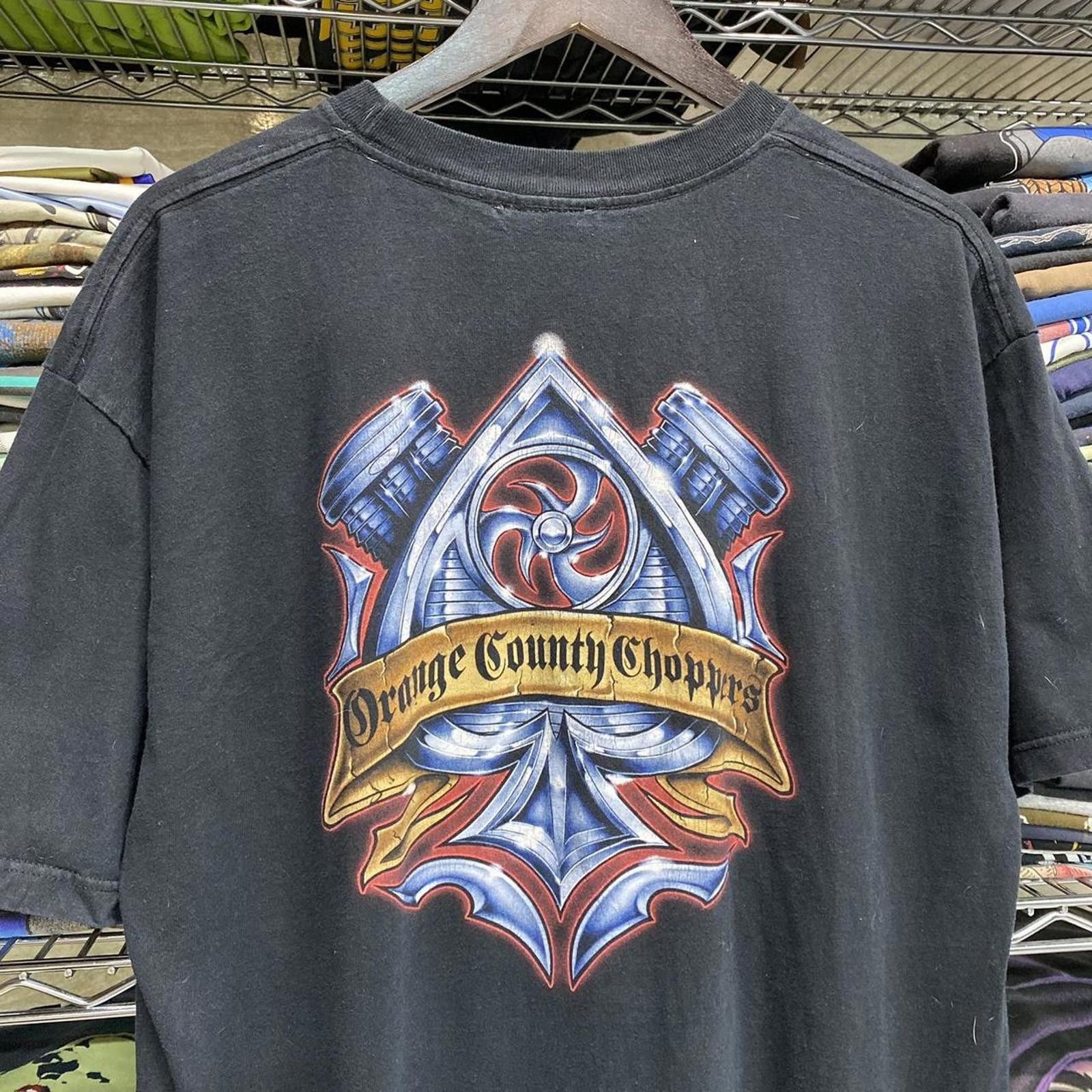 Other y2k orange county chopper chrome spade graphic biker tee Size US XL / EU 56 / 4 - 3 Thumbnail
