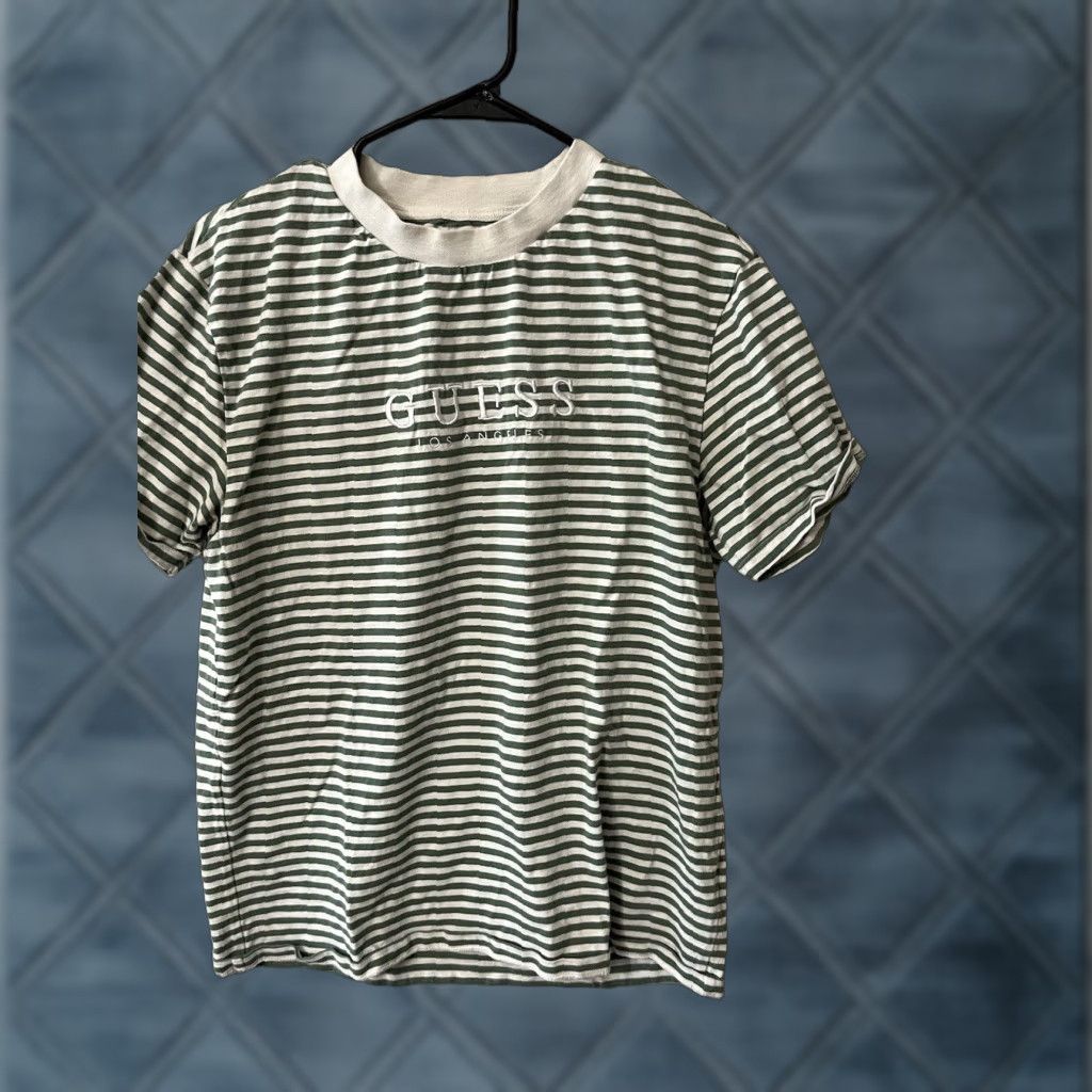 Guess GUESS Originals T Shirt XS Green Striped 90s Vtg Men Short Sleeve Shirt Size US XS / EU 42 / 0 - 1 Thumbnail