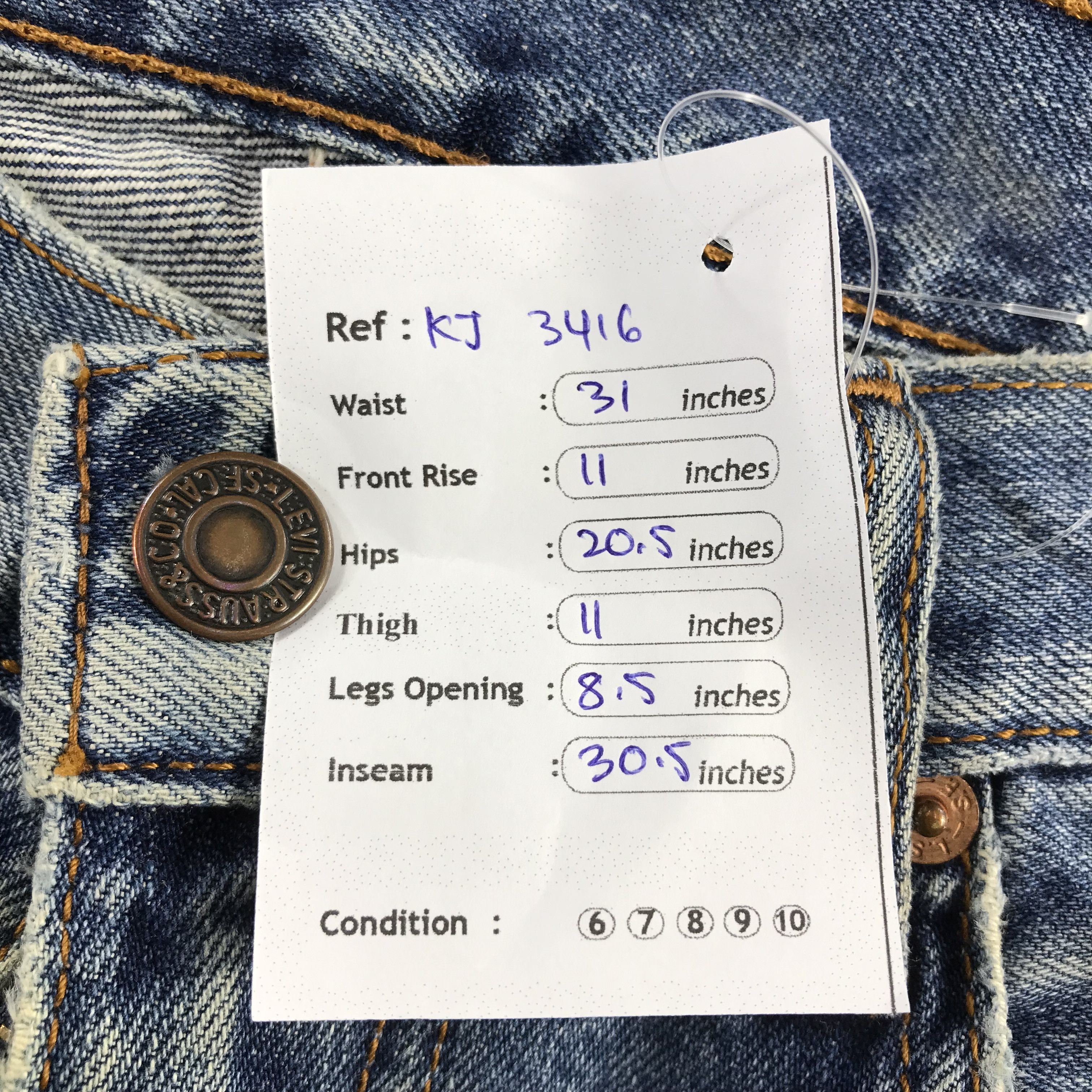 Levi's Vintage Levis 508 Jeans Faded Blue Denim KJ3416 Size US 31 - 14 Thumbnail