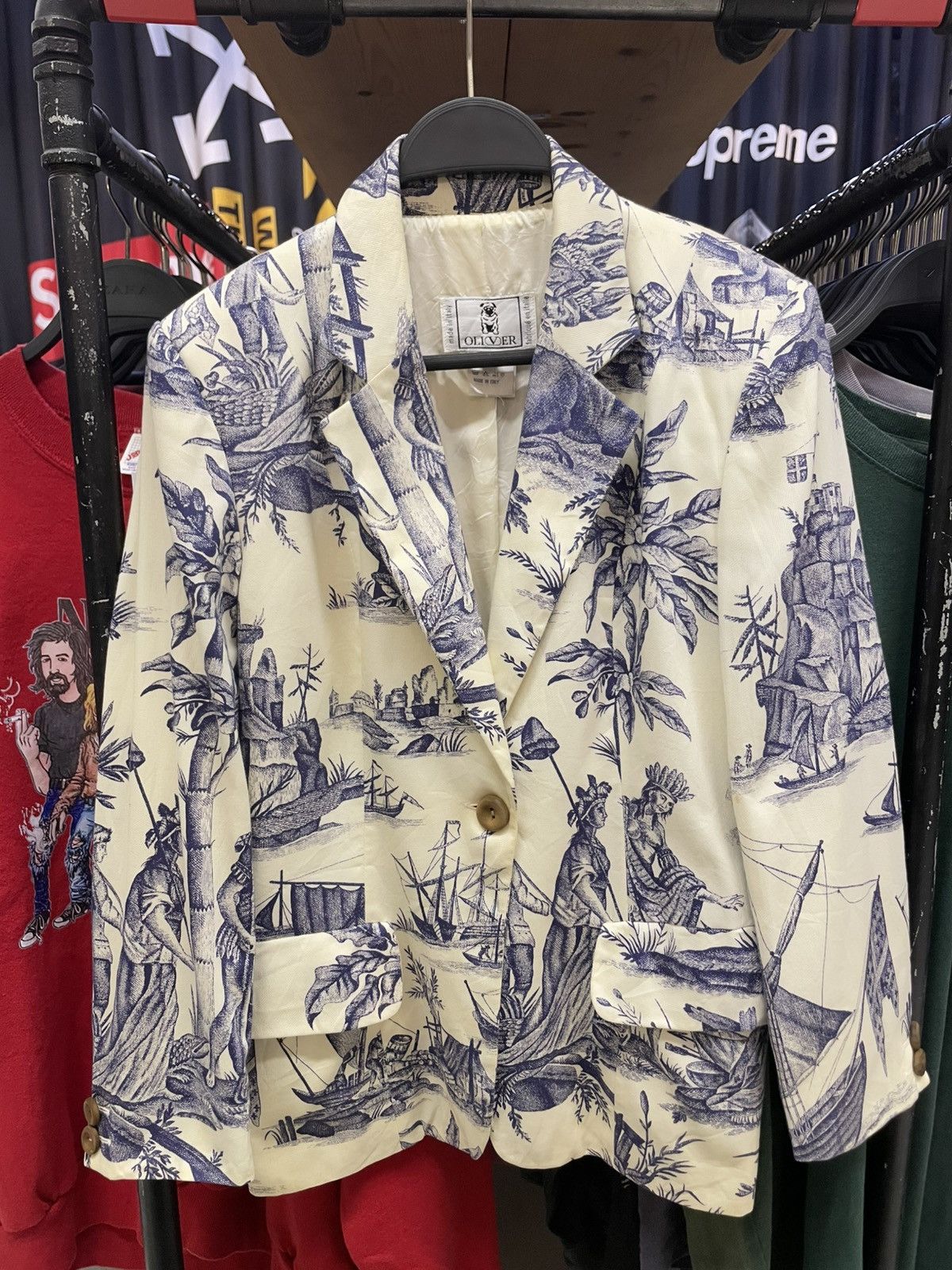 Valentino × Vintage Valentino Oliver Full Print Blazer Size S / US 4 / IT 40 - 1 Thumbnail