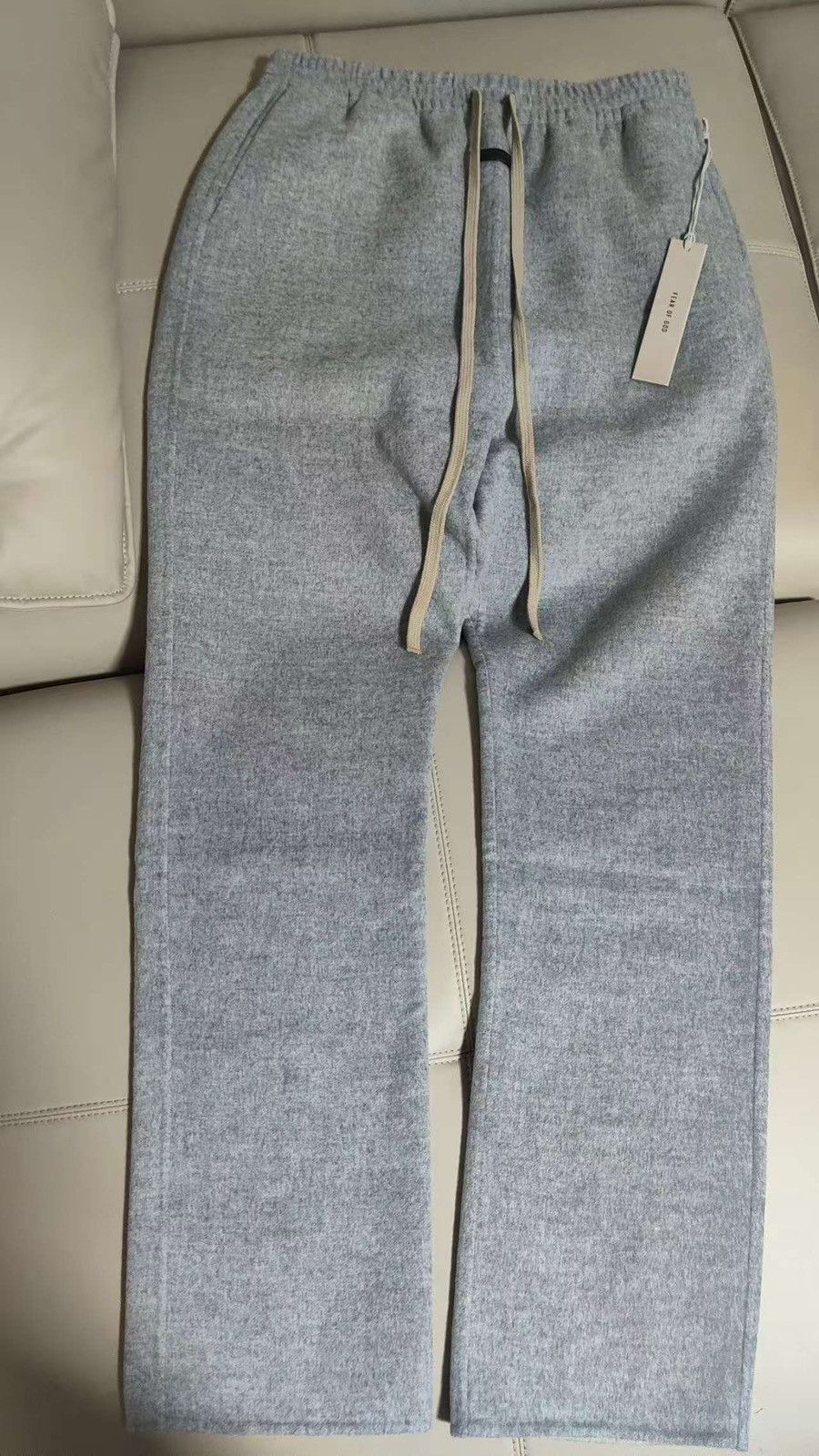 fear of god 8th ウールカシミヤパンツ M グレー Fear of God: Gray Virgin Wool Drawstring Straight Trousers | SSENSE