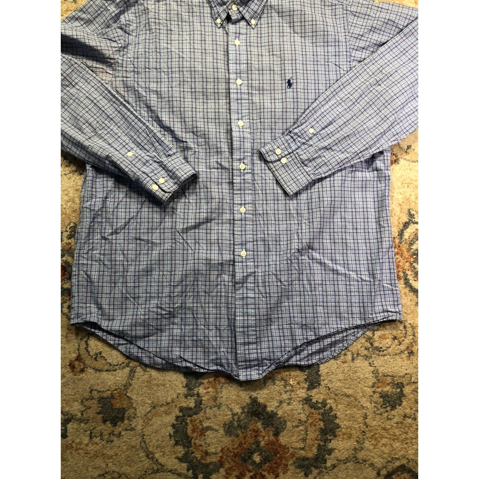 Ralph Lauren Ralph Lauren Shirt Mens Large Blue Plaid Long Sleeve Button Down Pony Logo Size US L / EU 52-54 / 3 - 5 Thumbnail