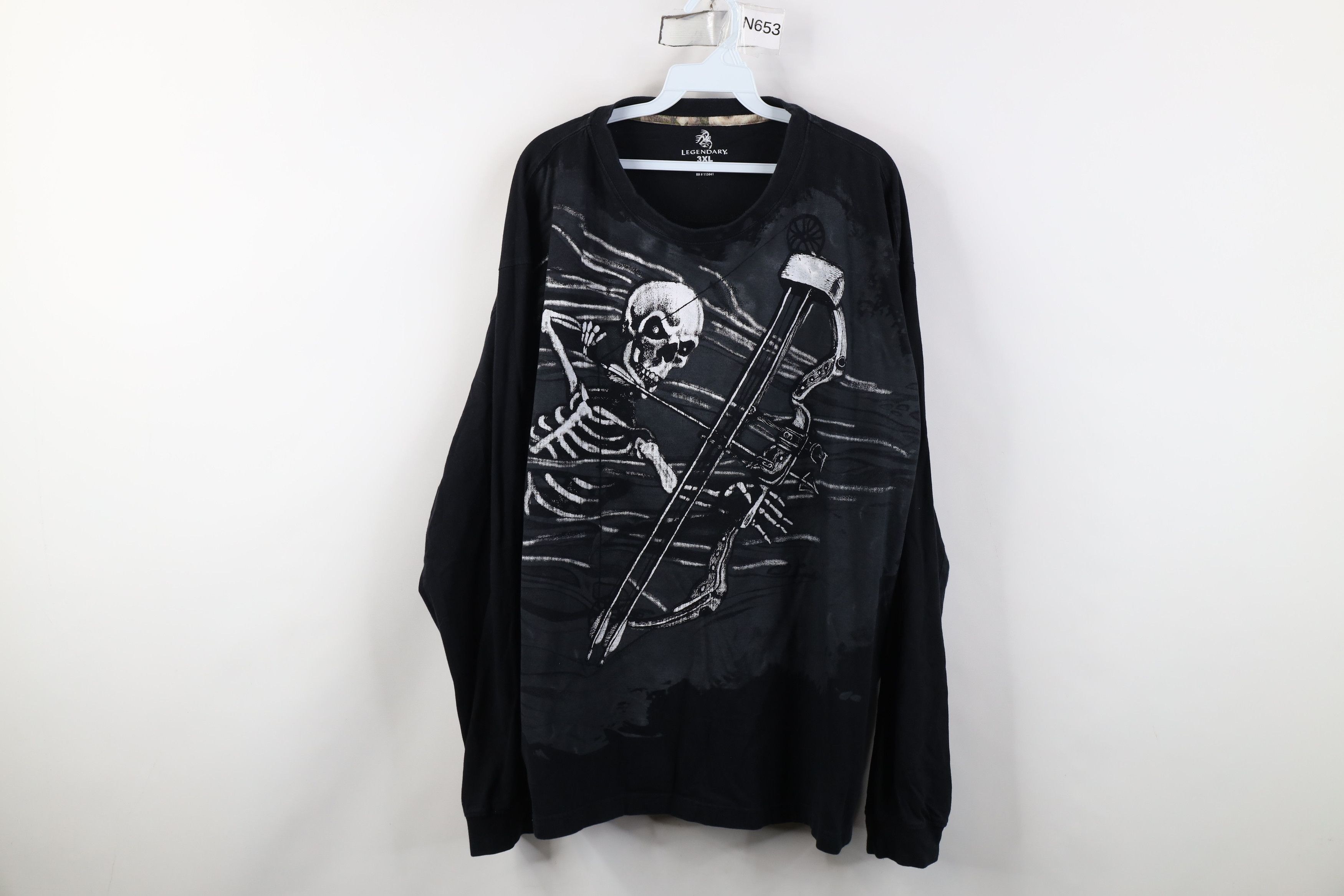 Vintage Vintage Y2K Streetwear Hunting Skeleton Long Sleeve T-Shirt Size US XXL / EU 58 / 5 - 1 Thumbnail
