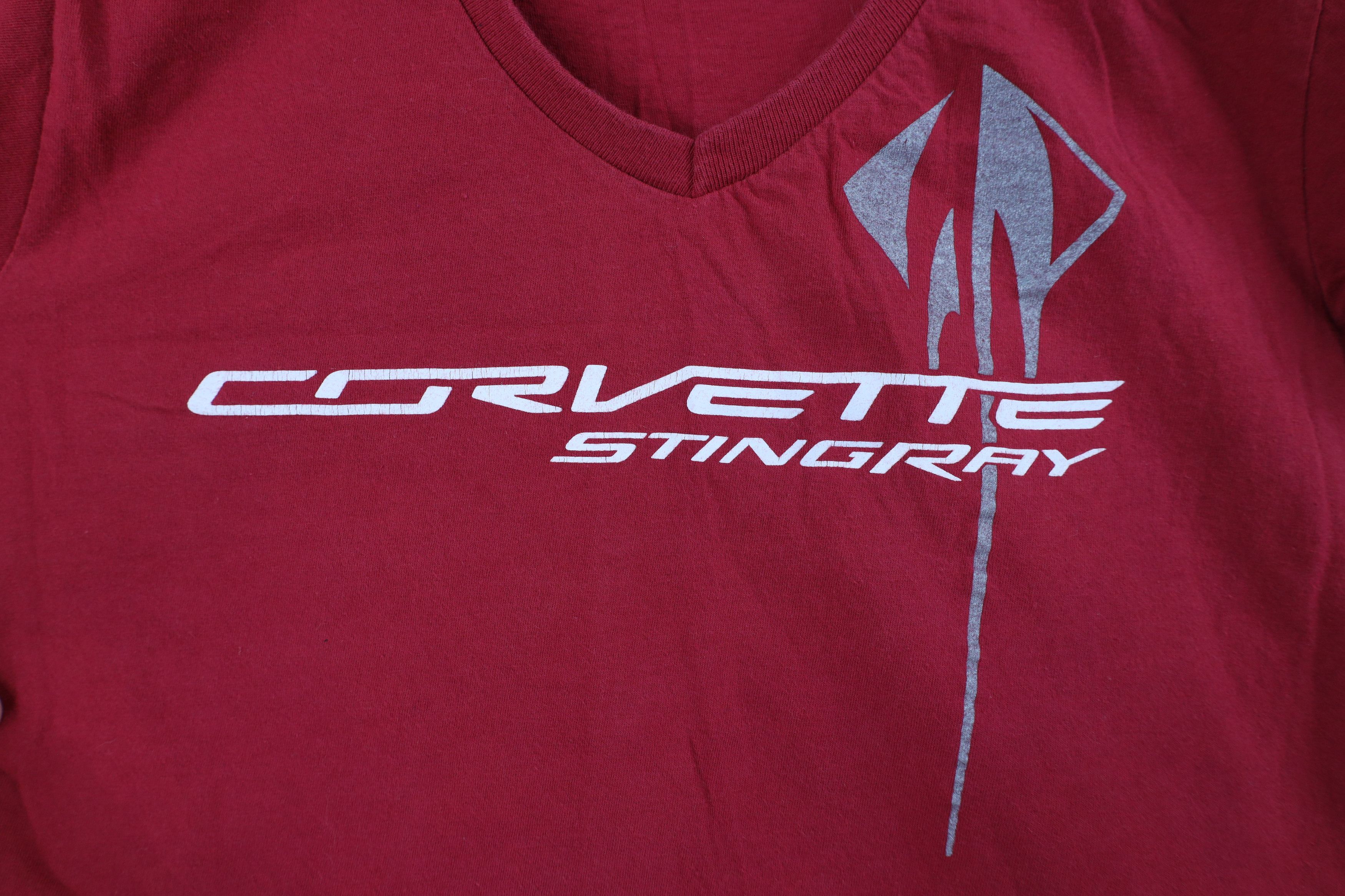 Vintage Vintage Y2K Corvette Stingray Car V-Neck T-Shirt Red Size M / US 6-8 / IT 42-44 - 4 Thumbnail