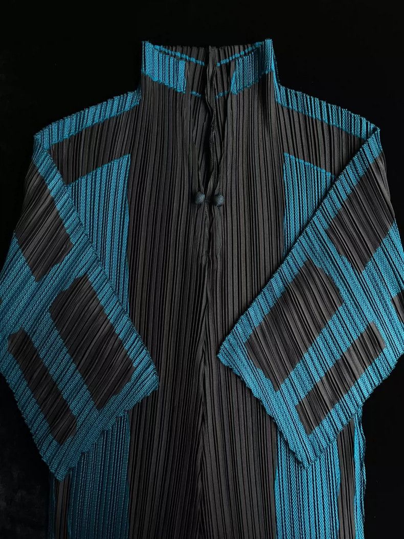Issey Miyake Issey Miyake size:2 Blue and black short-sleeved top Size M / US 6-8 / IT 42-44 - 4 Thumbnail