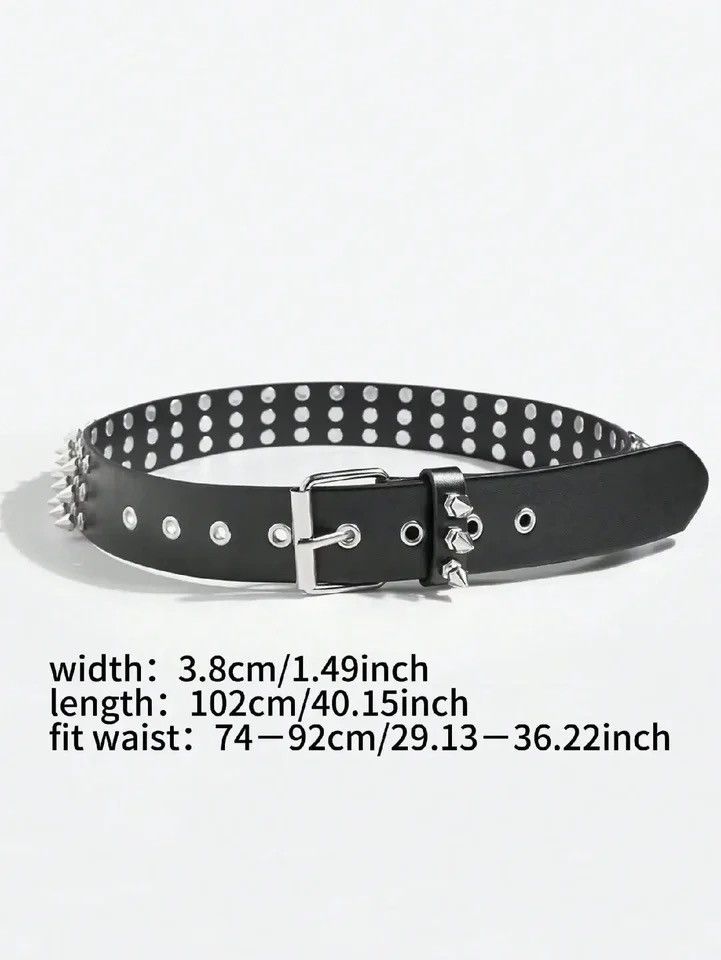 Other Rivets Decorated Heavy Metal Dark Belt Size ONE SIZE - 3 Thumbnail