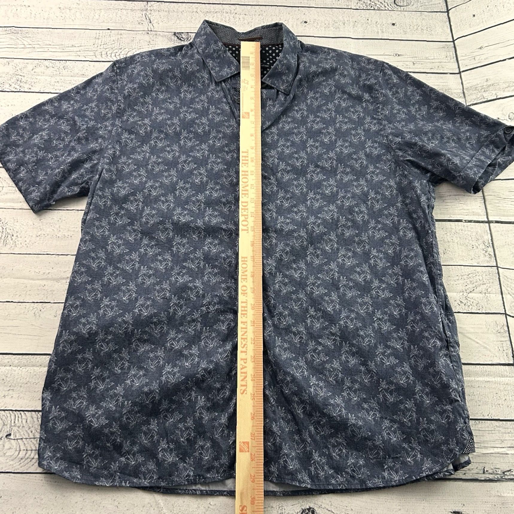 Ted Baker Ted Baker Short Sleeve Button-Up Shirt Men's 7 Blue Floral Print" Size US M / EU 48-50 / 2 - 3 Thumbnail