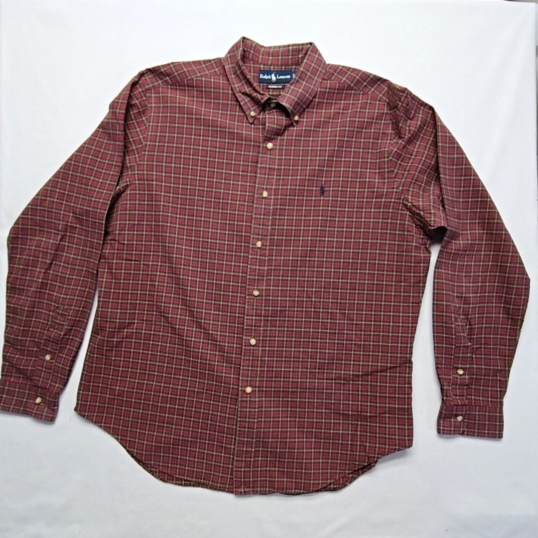 Ralph Lauren Ralph Lauren Classic Fit Plaid Shirt Red Checkered XL Size US XL / EU 56 / 4 - 1 Thumbnail