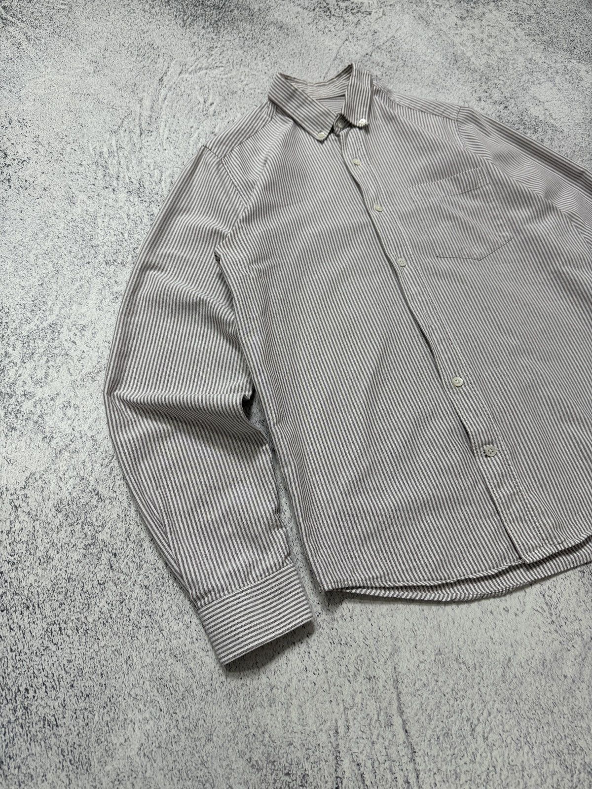 AMI AMI Alexandre Mattiussi Striped Button Up Longsleeve Shirt Size US S / EU 44-46 / 1 - 3 Thumbnail
