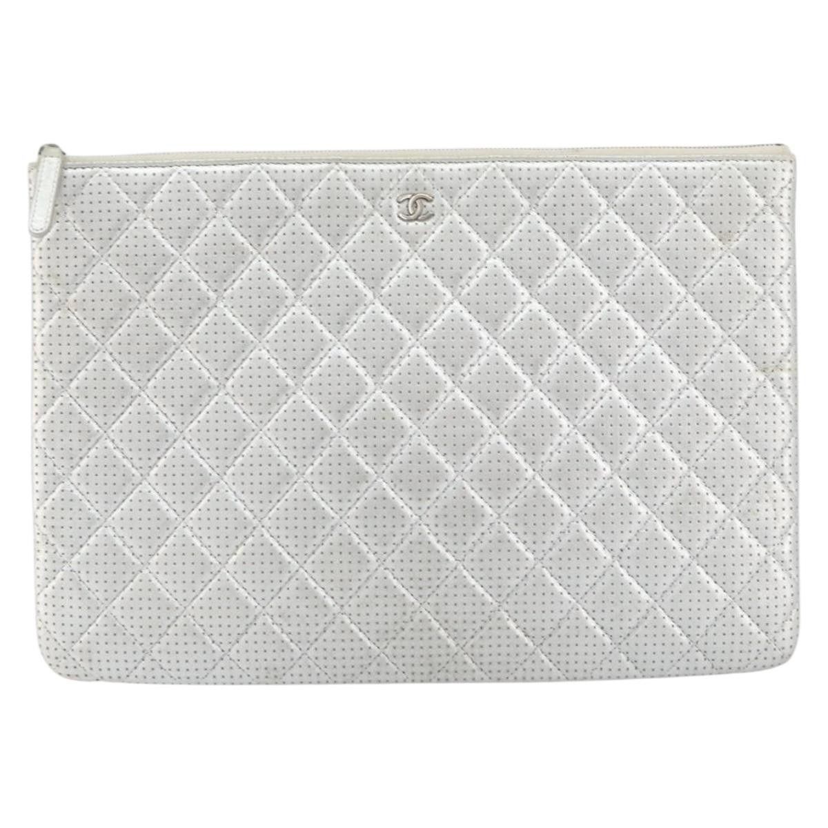 Chanel Chanel O Case Clutch Quilted Perforated Lambskin Size ONE SIZE - 1 Thumbnail