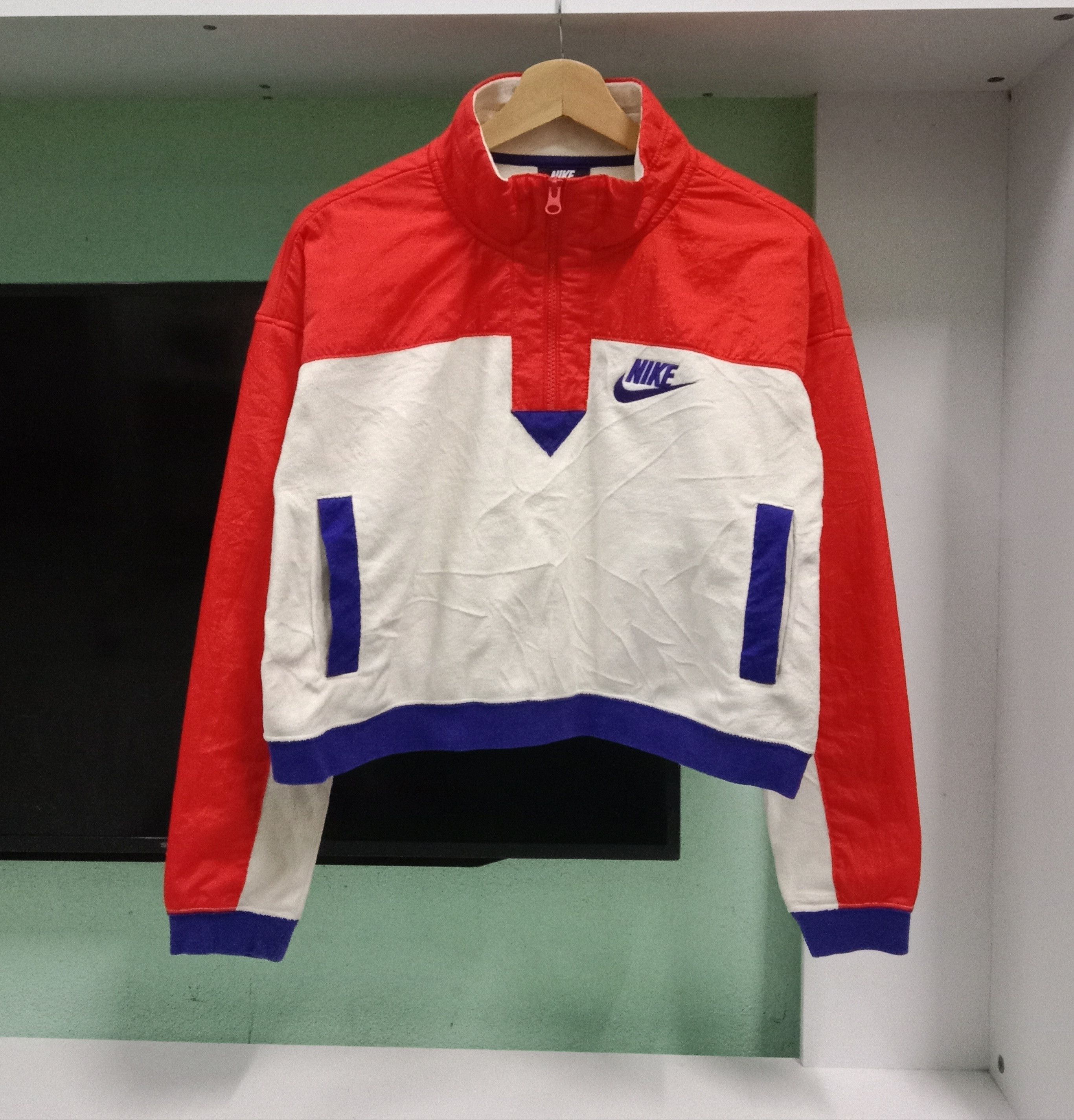 Nike W Nsw Top Hz Polar Half Zip Crop Tops Sweatshirt