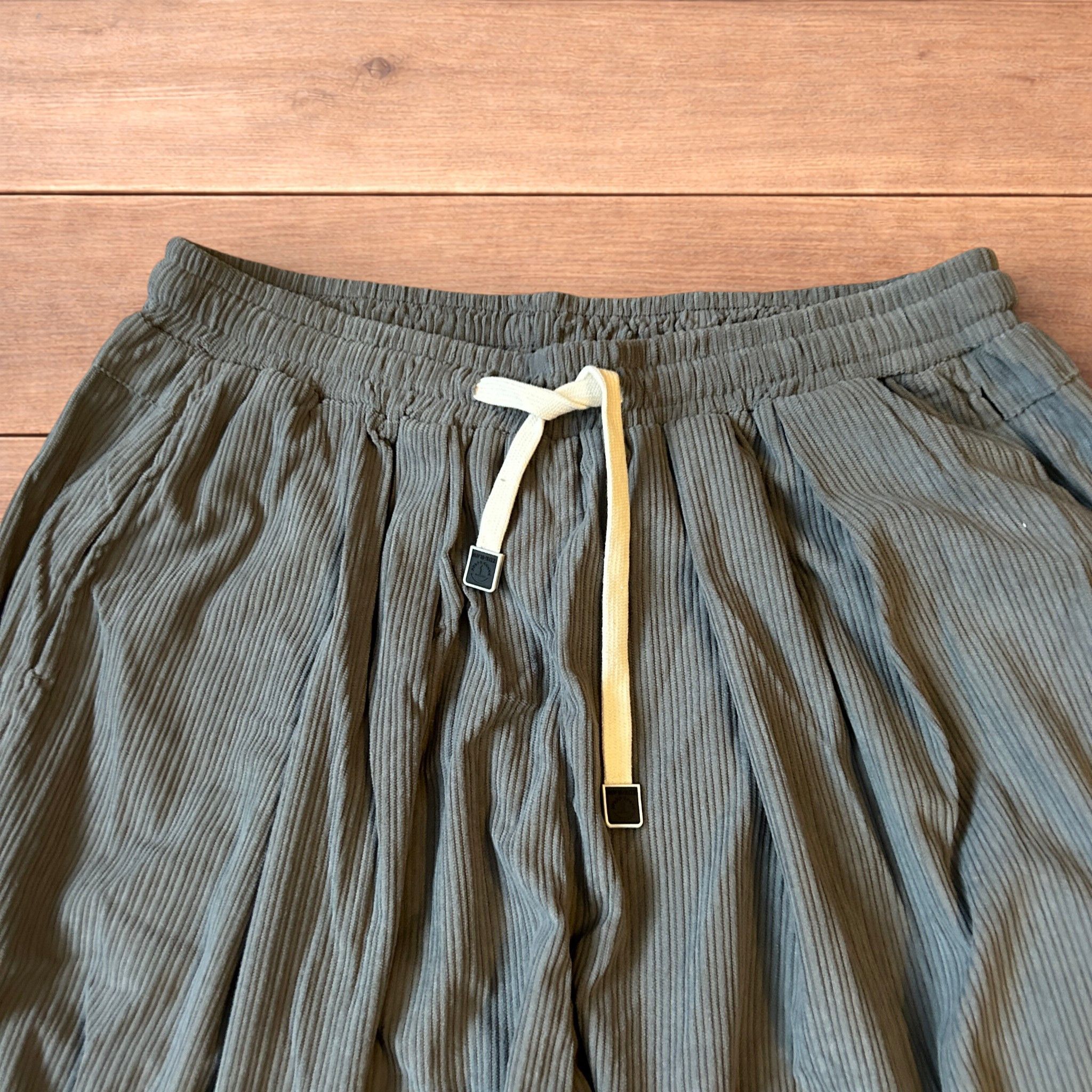 Japanese Brand Super baggy wide leg corduroy trousers joggers in grey. Size US 36 / EU 52 - 5 Thumbnail