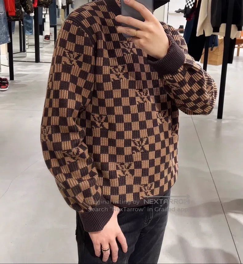 Louis Vuitton Louis Vuitton Threaded checkerboard printed cardigan sweat Size US L / EU 52-54 / 3 - 7 Thumbnail