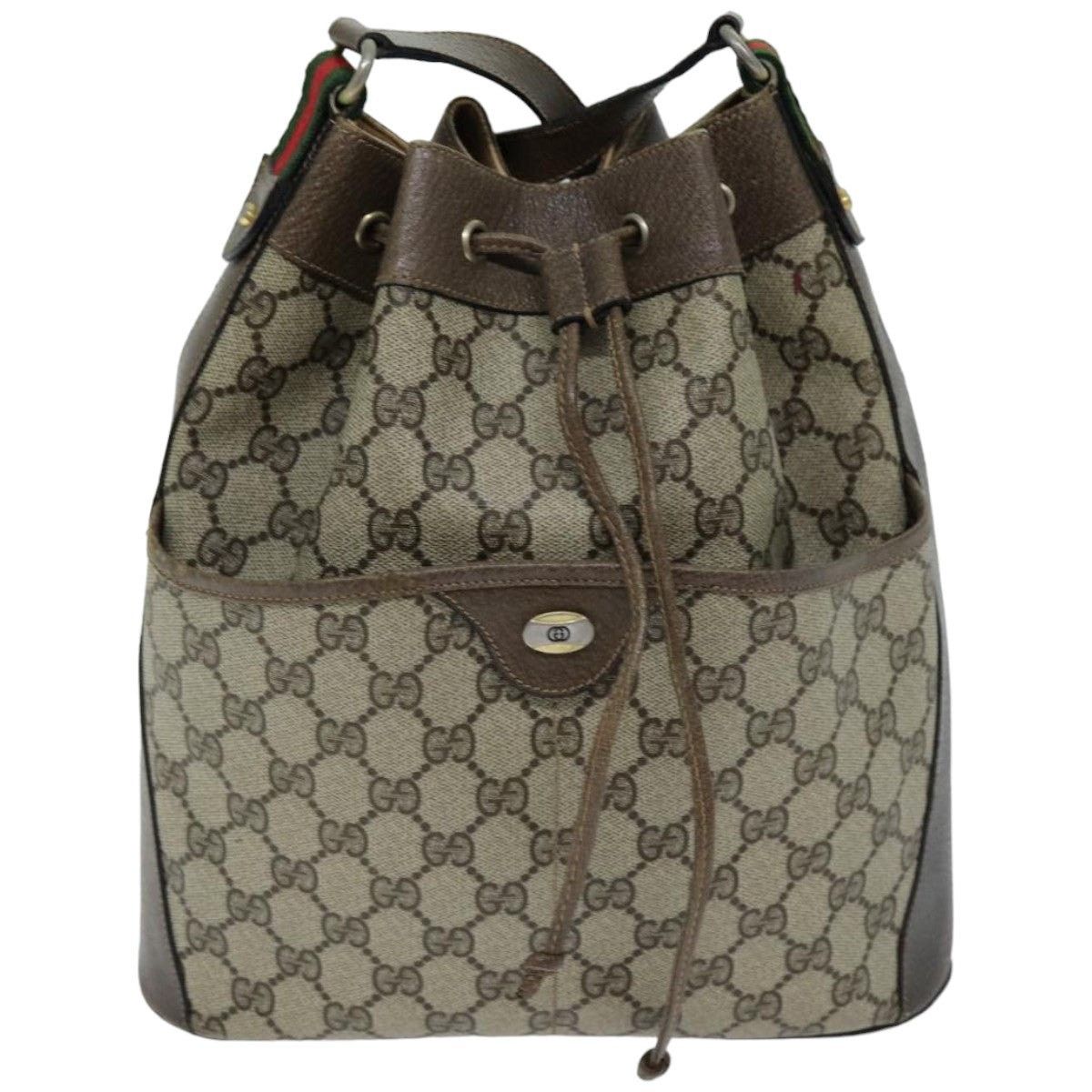Gucci GUCCI Web Sherry Line GG Supreme Shoulder Bag Beige Red 41 Size ONE SIZE - 13 Thumbnail
