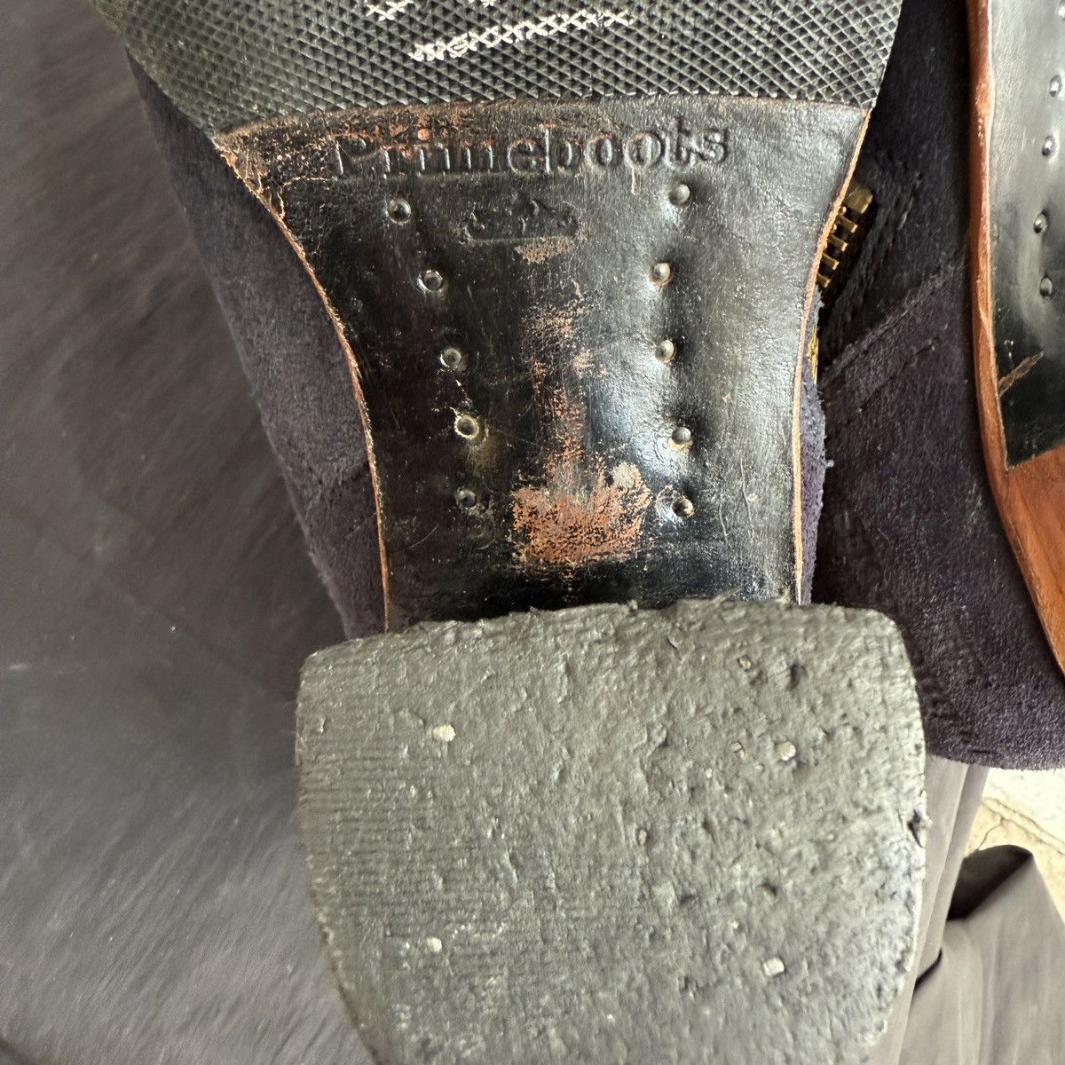 Other Primeboots Hand Made Suede Navy Asymetric Zip Boots Size US 8 / IT 38 - 10 Thumbnail