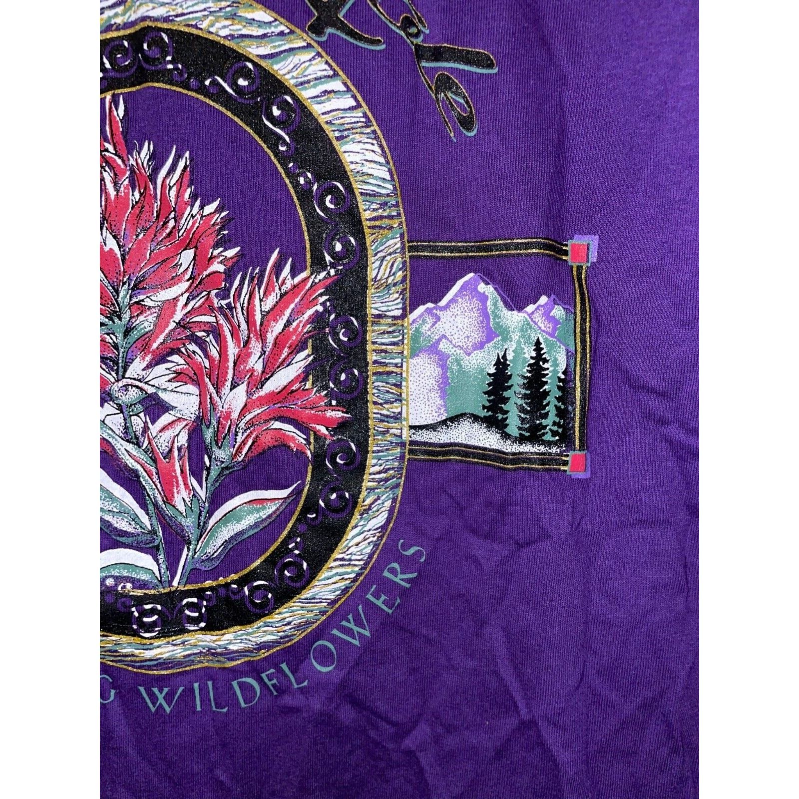 Jerzees Vintage Jackson Hole Shirt Wyoming Wildflowers 90s Tee VTG L Size US L / EU 52-54 / 3 - 6 Thumbnail