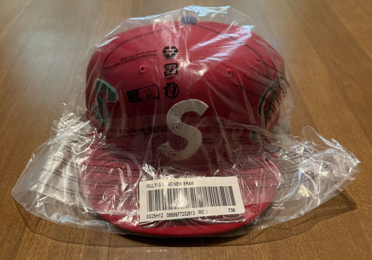 New Era × Supreme Supreme Red Multi S Logo New Era Fitted Hat Size