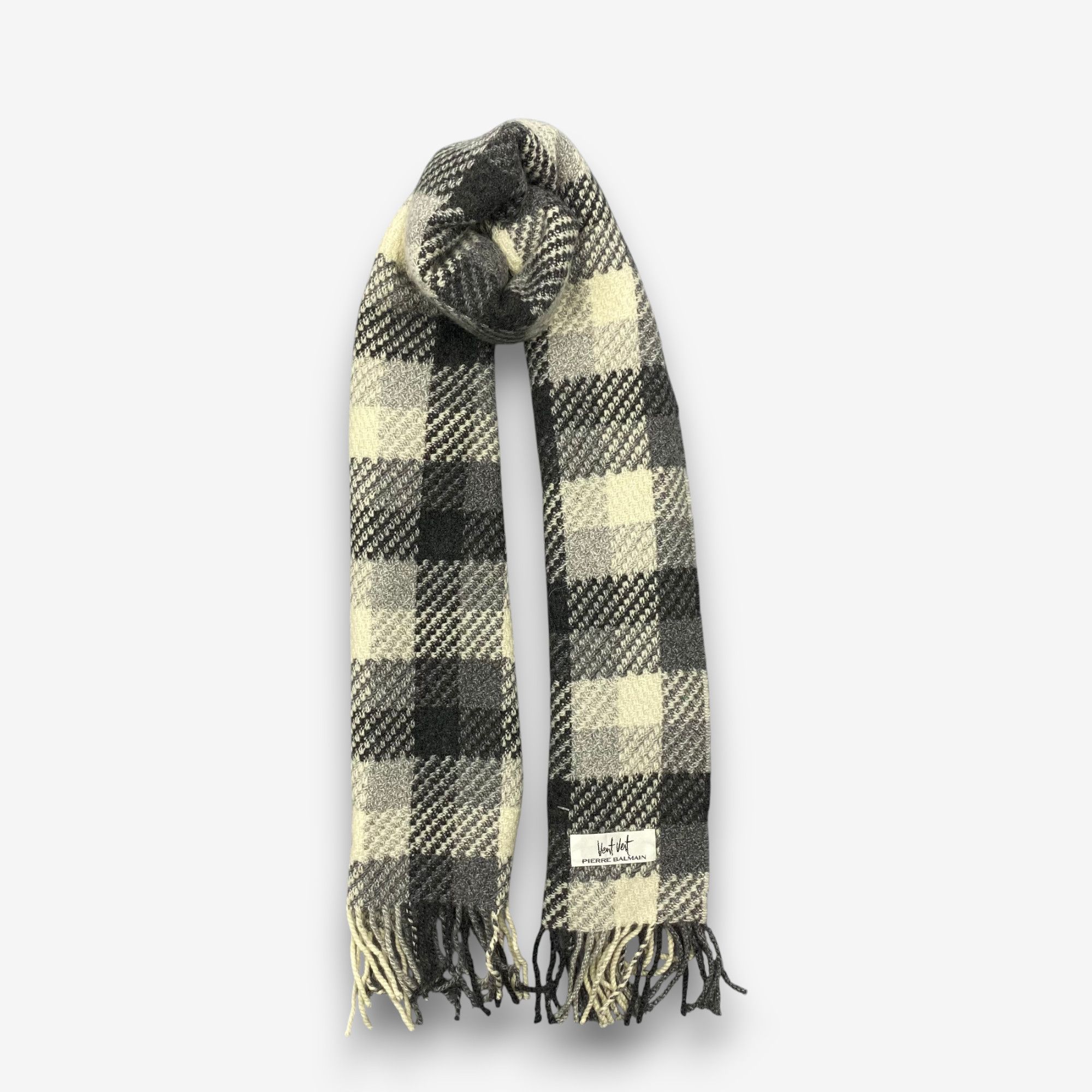 Balmain Vintage Pierre Balmain Scarf Muffler Cashmere Plaid Scarves Size ONE SIZE - 1 Thumbnail