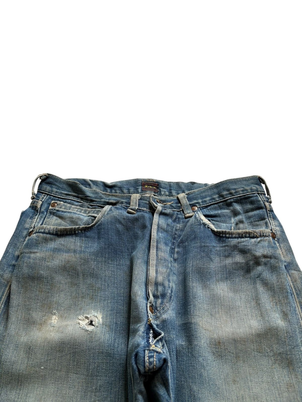Lee Vintage 70s Lee Cowboy Selvedge Mud Wash Baggy Jeans Size US 30 / EU 46 - 6 Thumbnail