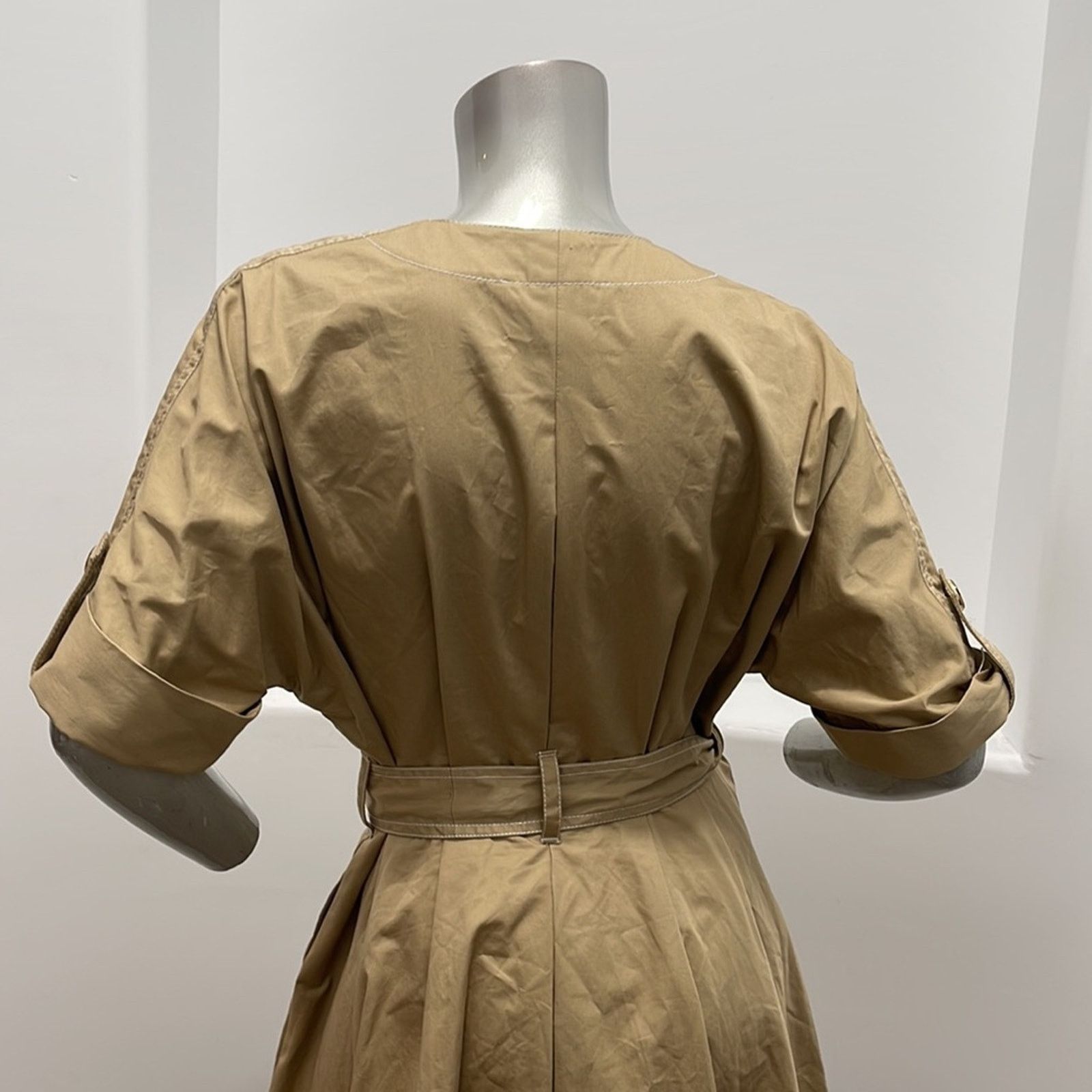 Badgley Mischka Badgley Mischka Belted Khaki Jacket Dress 3/4 Sleeve Size 6 Size M / US 6-8 / IT 42-44 - 12 Thumbnail
