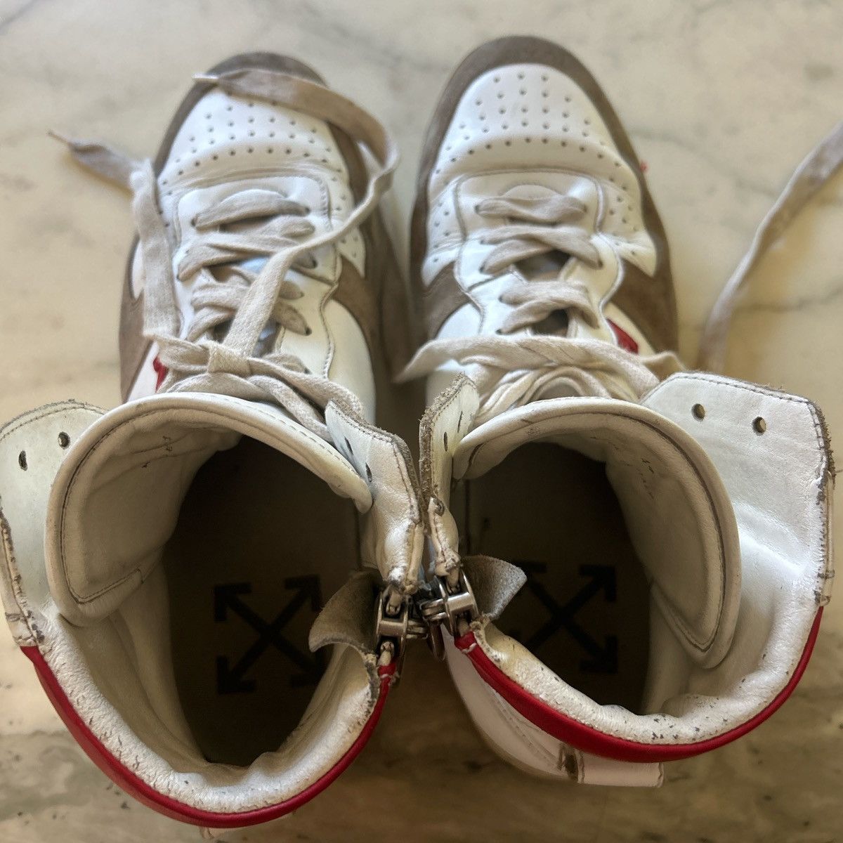 Off-White Off White High Top 70’s Leather, Suede Red Arrow Size US 11 / EU 44 - 4 Thumbnail
