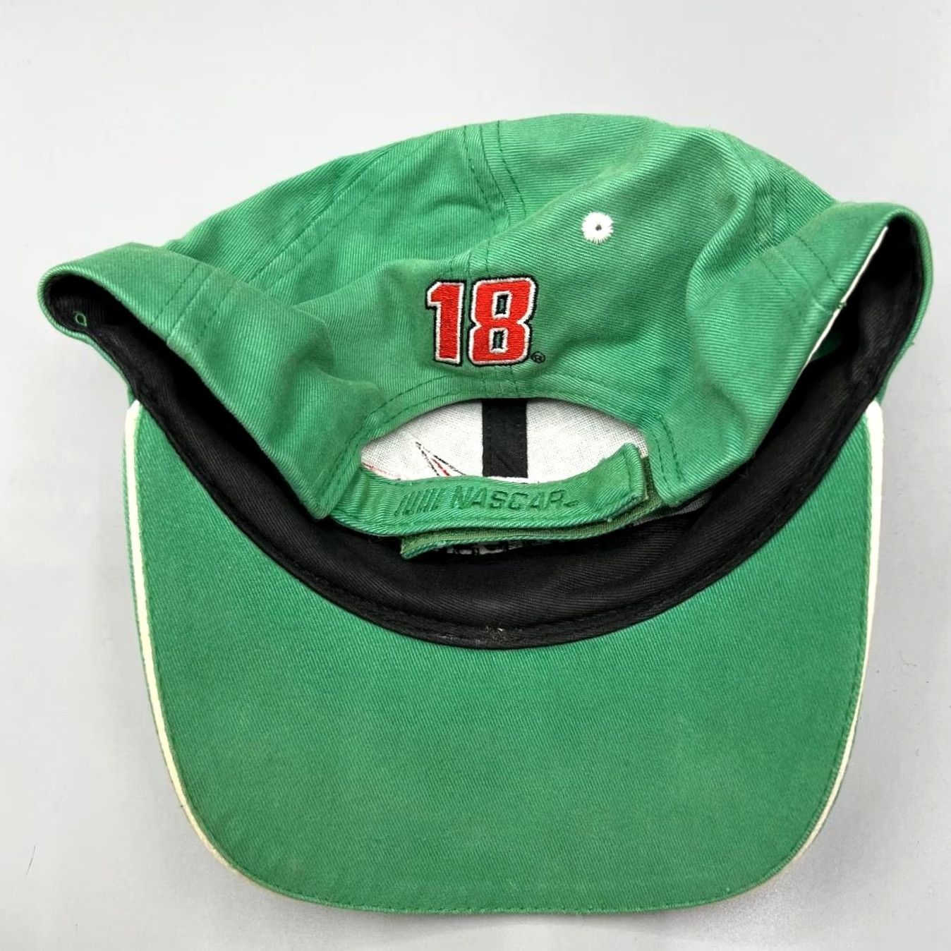NASCAR Interstate Batteries Nascar Racing Hat Men Green Bobby Labonte 18 Strap Back Cap Baseball Cap Adjustable Canvas Green Logo Sports Mens Size ONE SIZE - 7 Thumbnail