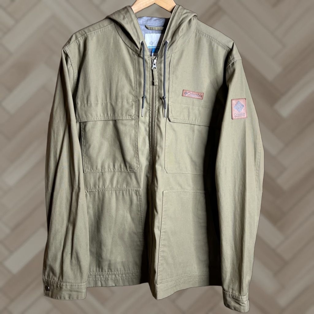 Vintage COLUMBIA Jacket Mens Large GREEN MILITARY STYLE Insulated Spring Cotton Blend Outer Shell Crew Pit to Pit 26” Length 30” Size US L / EU 52-54 / 3 - 1 Thumbnail