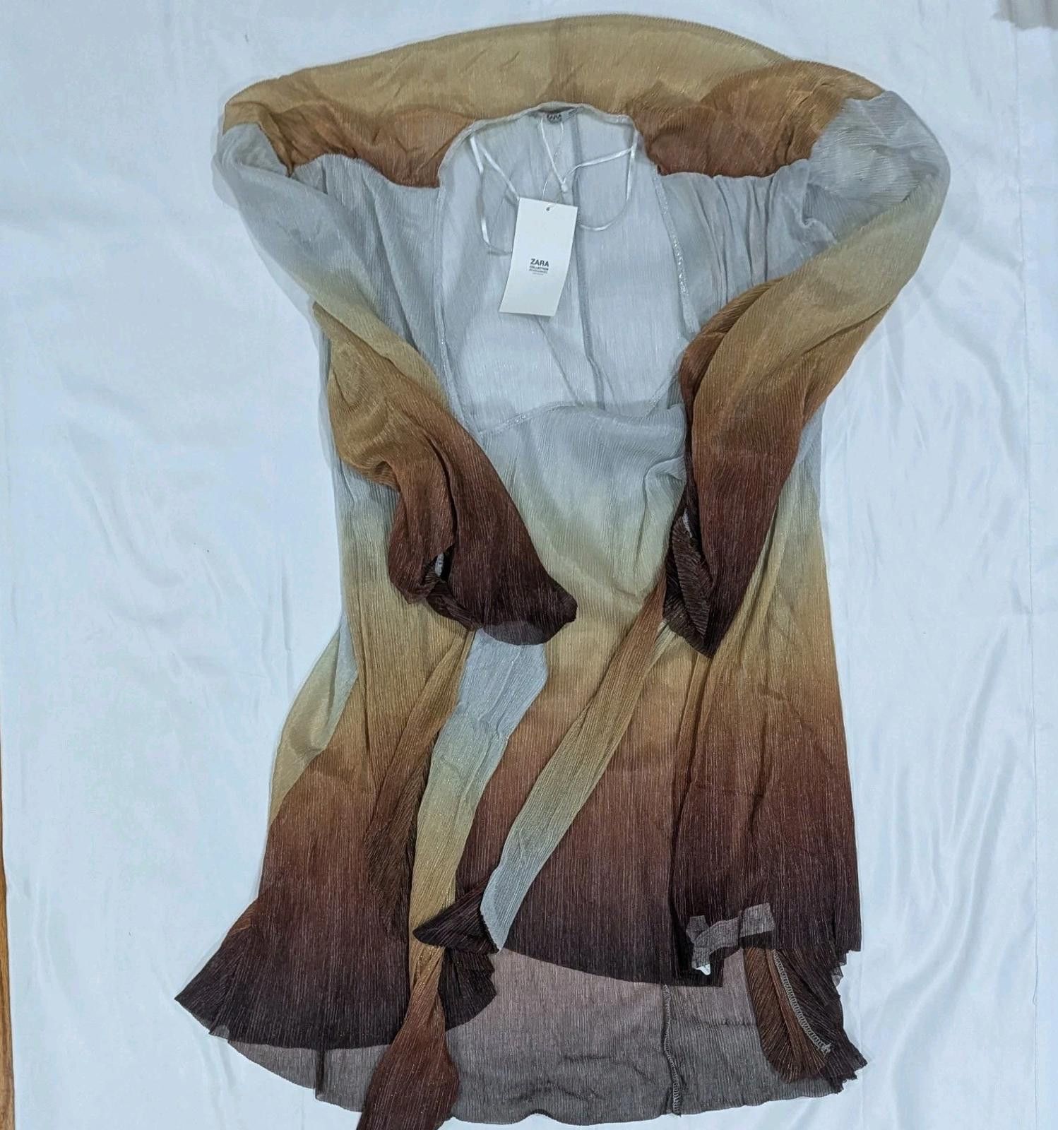 Zara ZARA Collection Metallic Glitter Ombre Midi Dress S Size S / US 4 / IT 40 - 3 Thumbnail