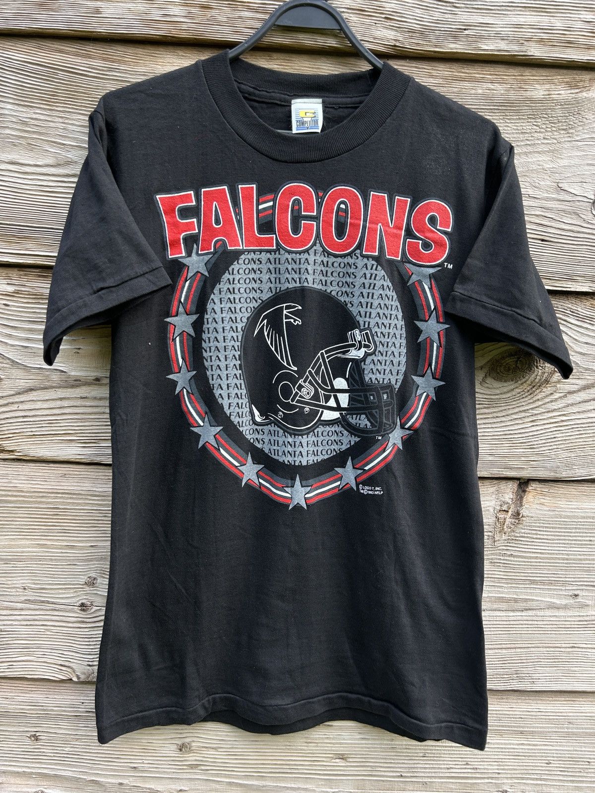 NFL 90s Vintage Logo 7 Atlanta Falcons 1993 NFLP T-Shirt Black Size US S / EU 44-46 / 1 - 1 Thumbnail