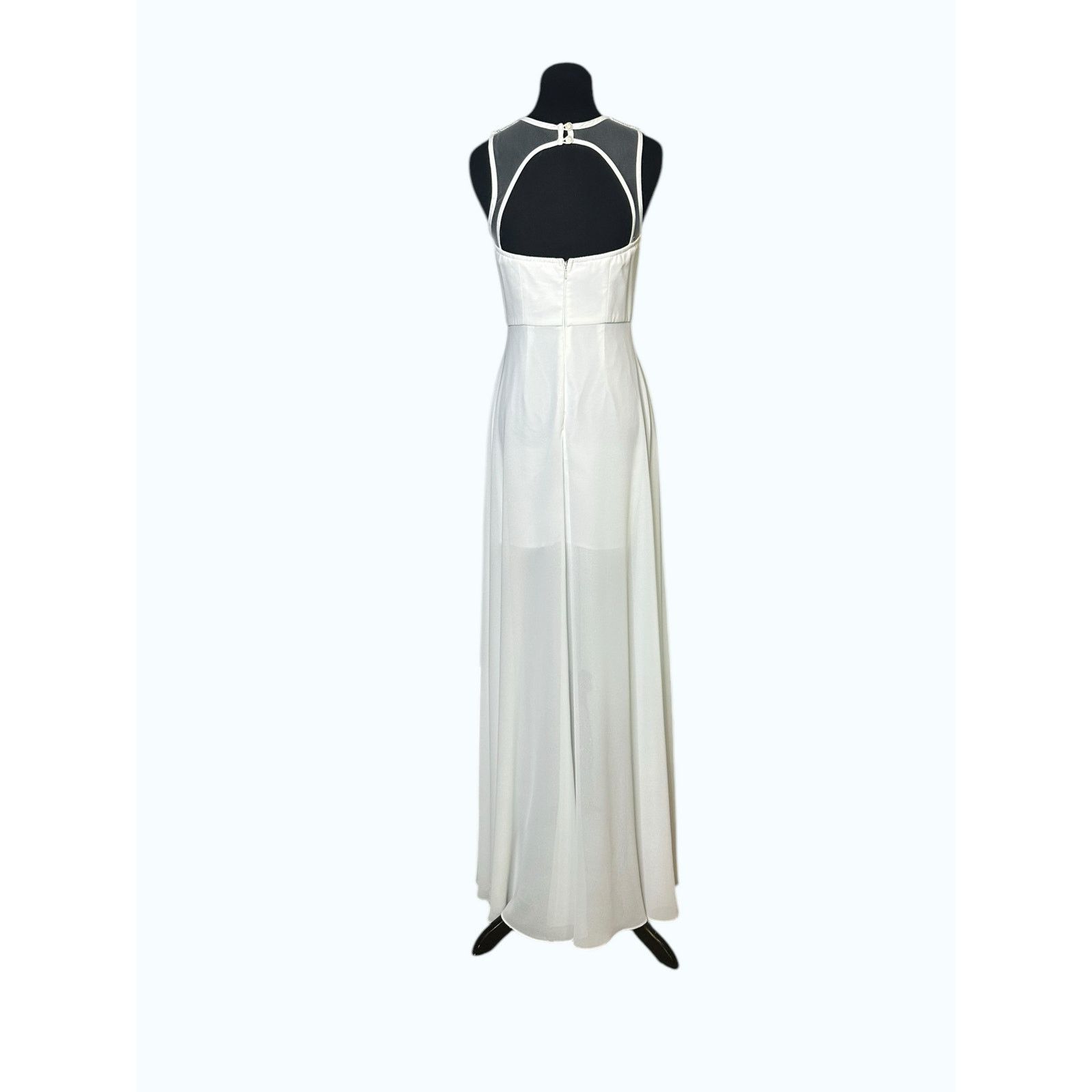 GB GB white neck embellished detail long wedding dress size S Size S / US 4 / IT 40 - 15 Thumbnail