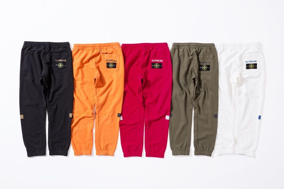 Stone Island × Supreme Used FW17 Supreme Stone Island Sweatpants Size L Magenta Size US 34 / EU 50 - 16 Thumbnail