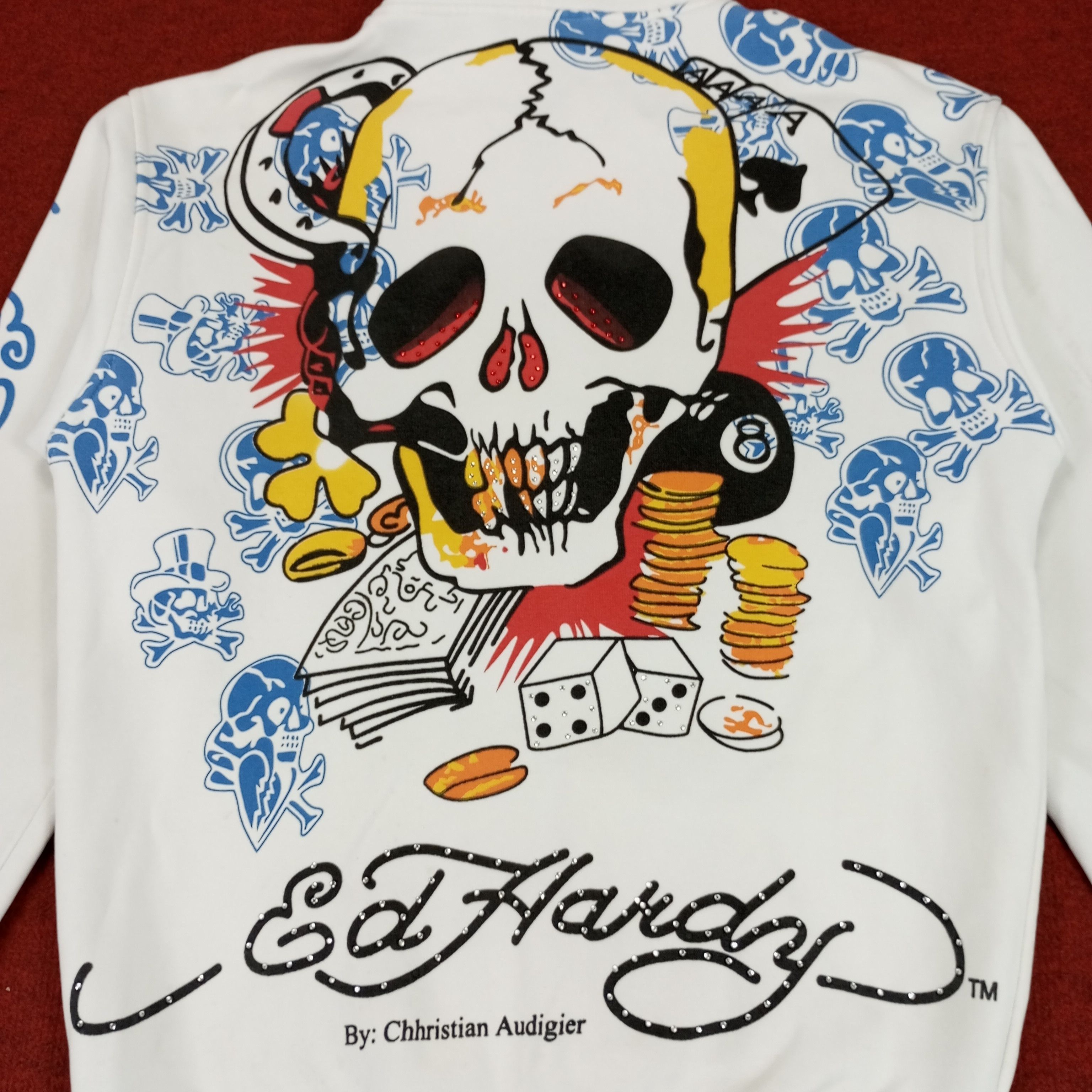Christian Audigier Ed Hardy Fashion Skull Design Rock Punk Style Zipper Hoodies Size US M / EU 48-50 / 2 - 2 Thumbnail