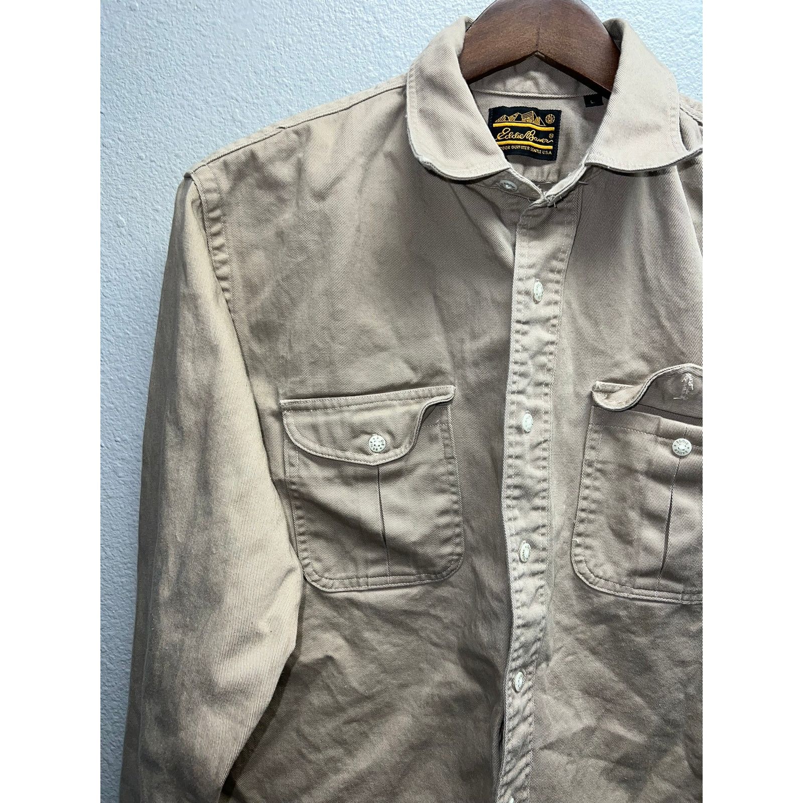 Eddie Bauer Vintage Eddie Bauer Brown Long Sleeve Button Down Shirt VTG Size US L / EU 52-54 / 3 - 3 Thumbnail