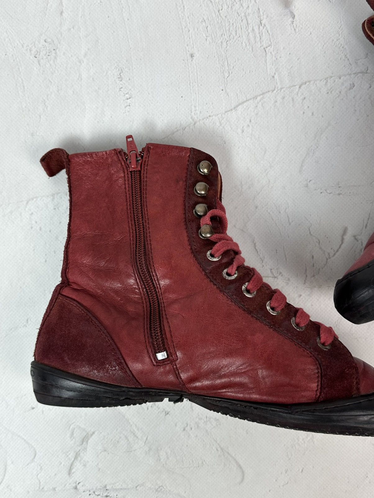 Vintage Vintage Burgundy Hi Top Boots Size US 9.5 / IT 39.5 - 7 Thumbnail