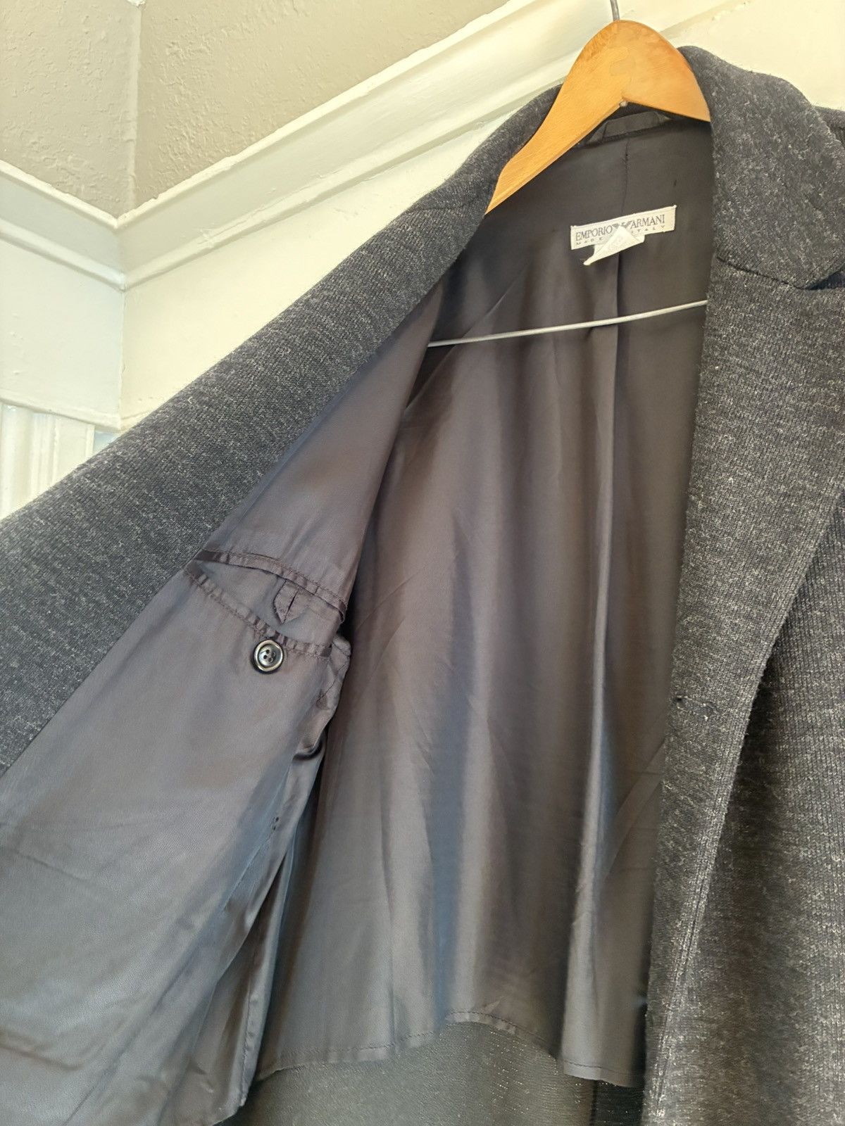 Emporio Armani 90s Emporio Armani Wool/Jersey Coat Size US L / EU 52-54 / 3 - 6 Thumbnail