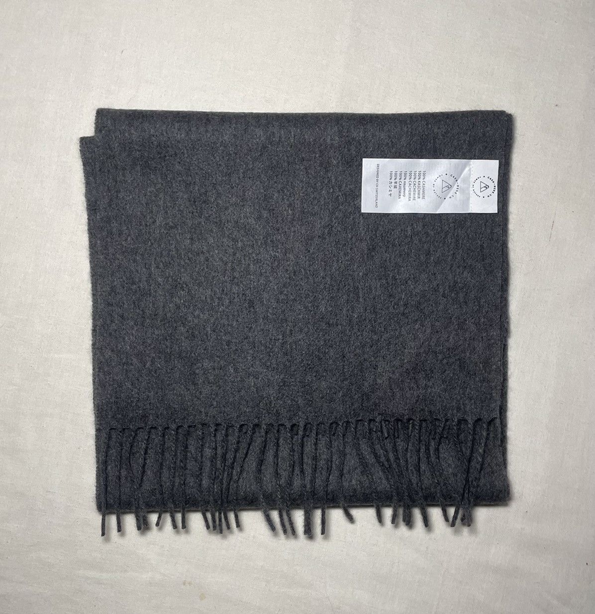 Vintage Cash-mere grey cashmere scarf Size ONE SIZE - 4 Thumbnail