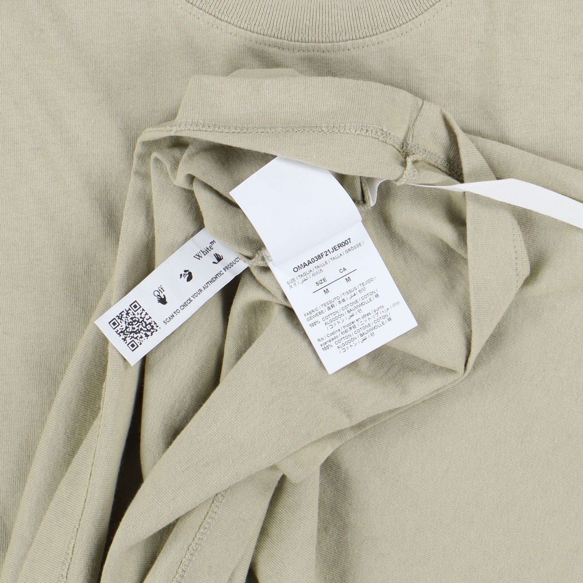 Off-White Beige Caravaggio Hand Off Logo Oversized T-shirt Size US M / EU 48-50 / 2 - 6 Thumbnail