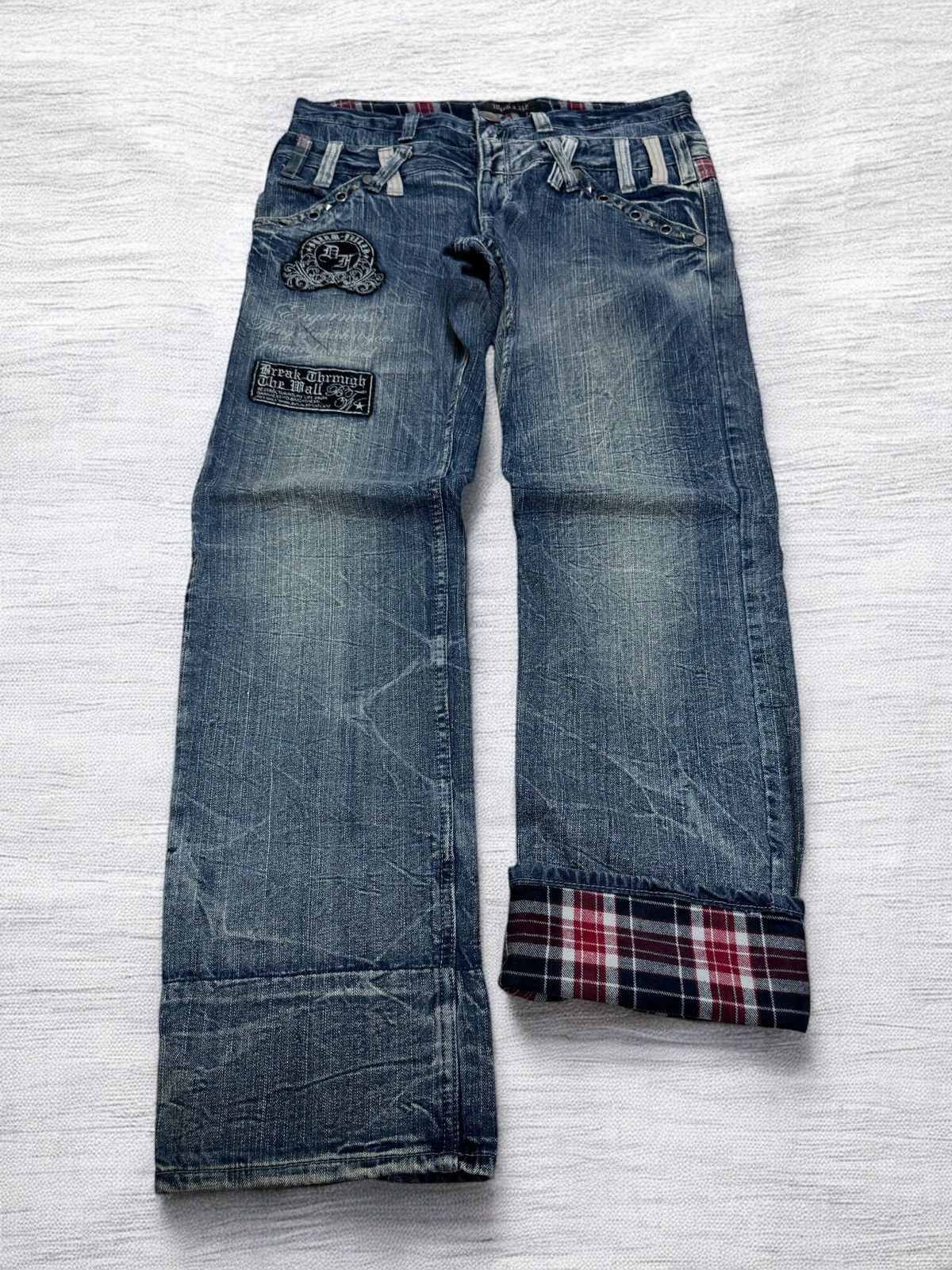 Japanese Brand Y2k Wild Life Seditionaries Double Waist Studded Patches Size US 32 / EU 48 - 1 Thumbnail