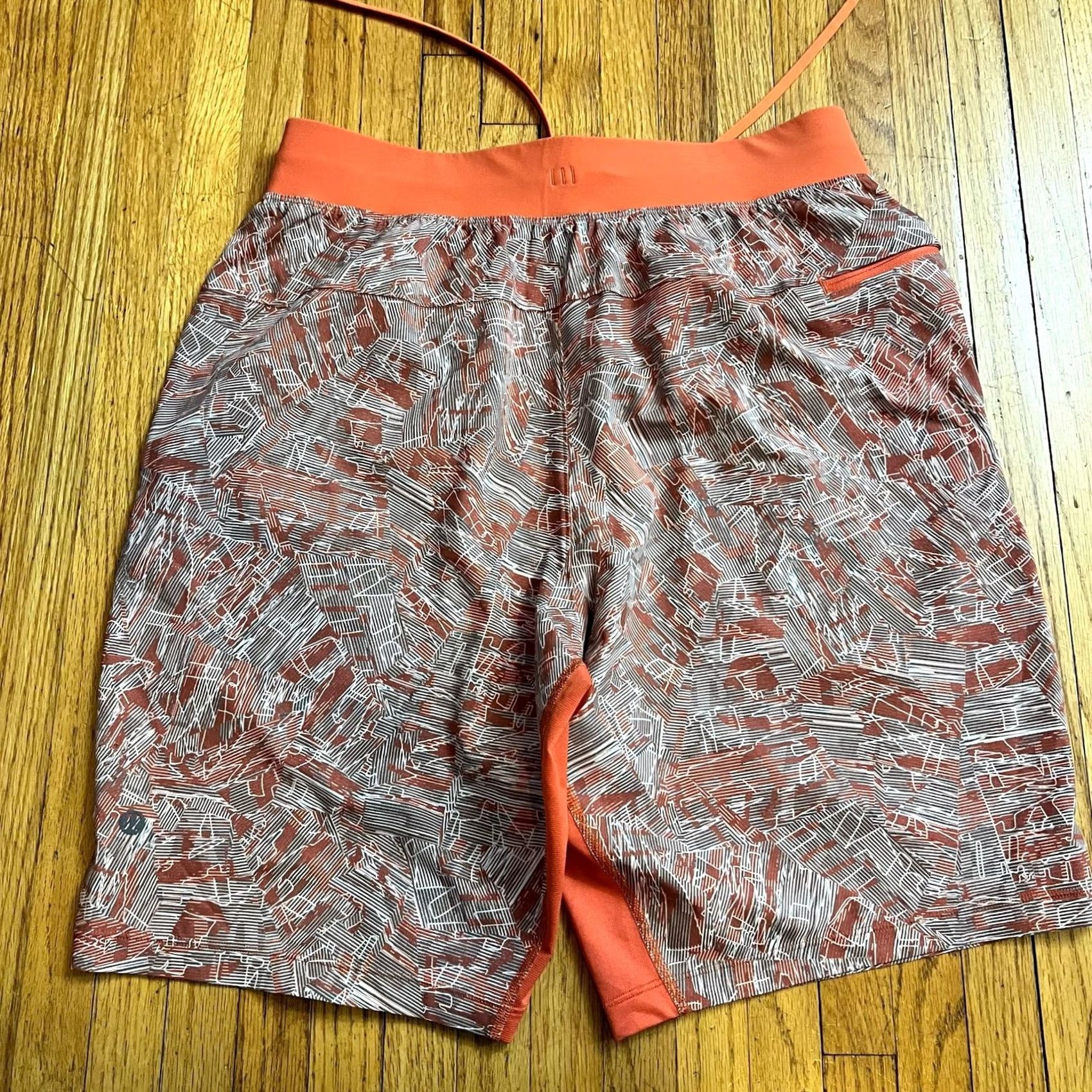 Lululemon Lululemon THE Short Mens Medium Unlined Aztec Orange Patterened Performance Running Shirt Size US 31 - 2 Thumbnail