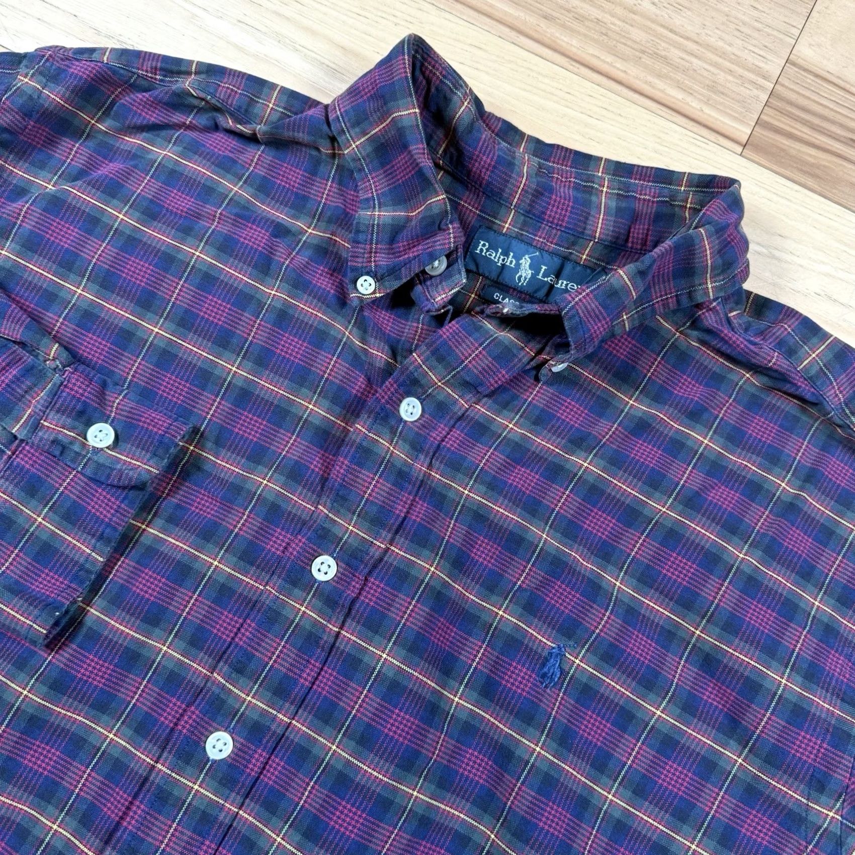 Polo Ralph Lauren Polo Ralph Lauren Button-Up Shirt Mens XL Classic Fit Gingham Check Red Blue Multicolor Pony Long Sleeve Men Size US XL / EU 56 / 4 - 2 Thumbnail