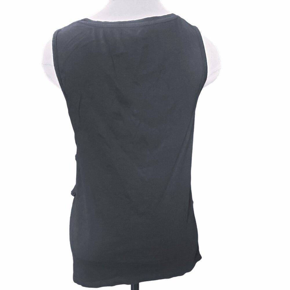 Chicos CT755 Chico's Black Ruffled Front Tank Top S Size S / US 4 / IT 40 - 3 Thumbnail