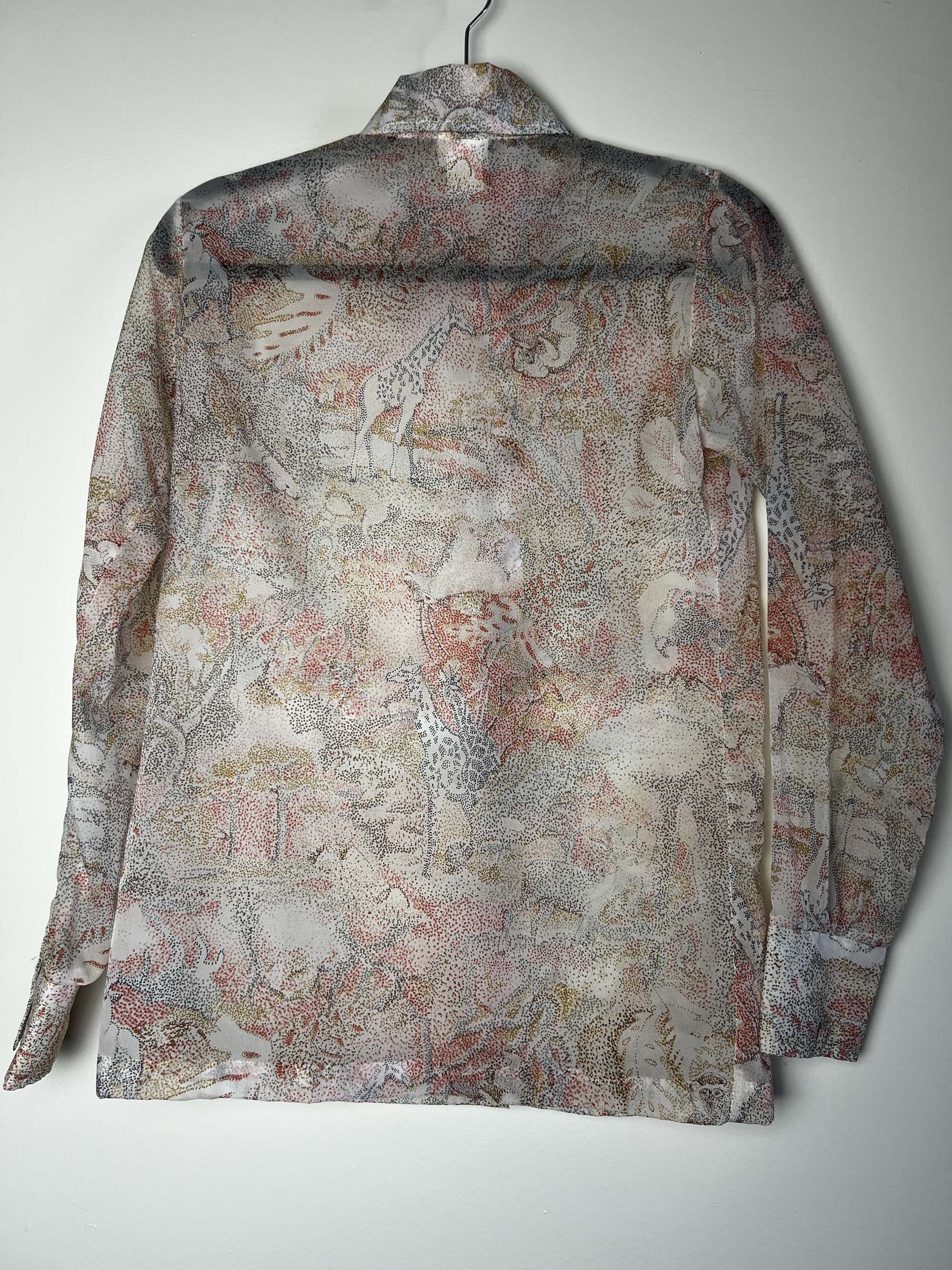 Vintage Vintage 1960's Shapely Sheer Animal Art Button Up Shirt Size M / US 6-8 / IT 42-44 - 8 Thumbnail