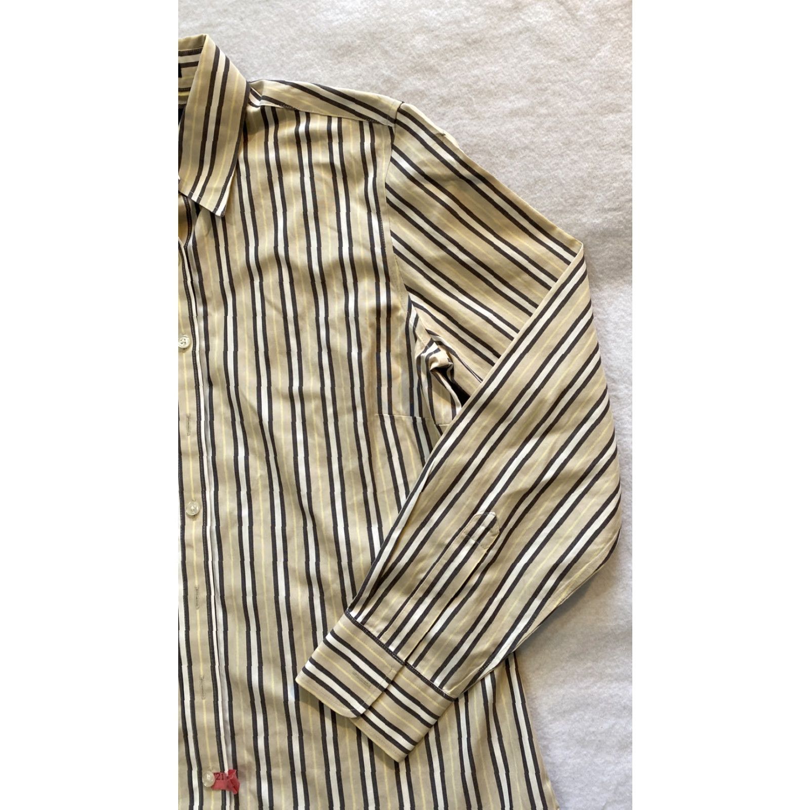 Lands' End Lands’ End Button-Up Shirt Women’s 10 Cotton Mauve Striped / 15-33 Regular Size Mauve Stripped Women Men’s? Wait. Size L / US 10 / IT 46 - 3 Thumbnail