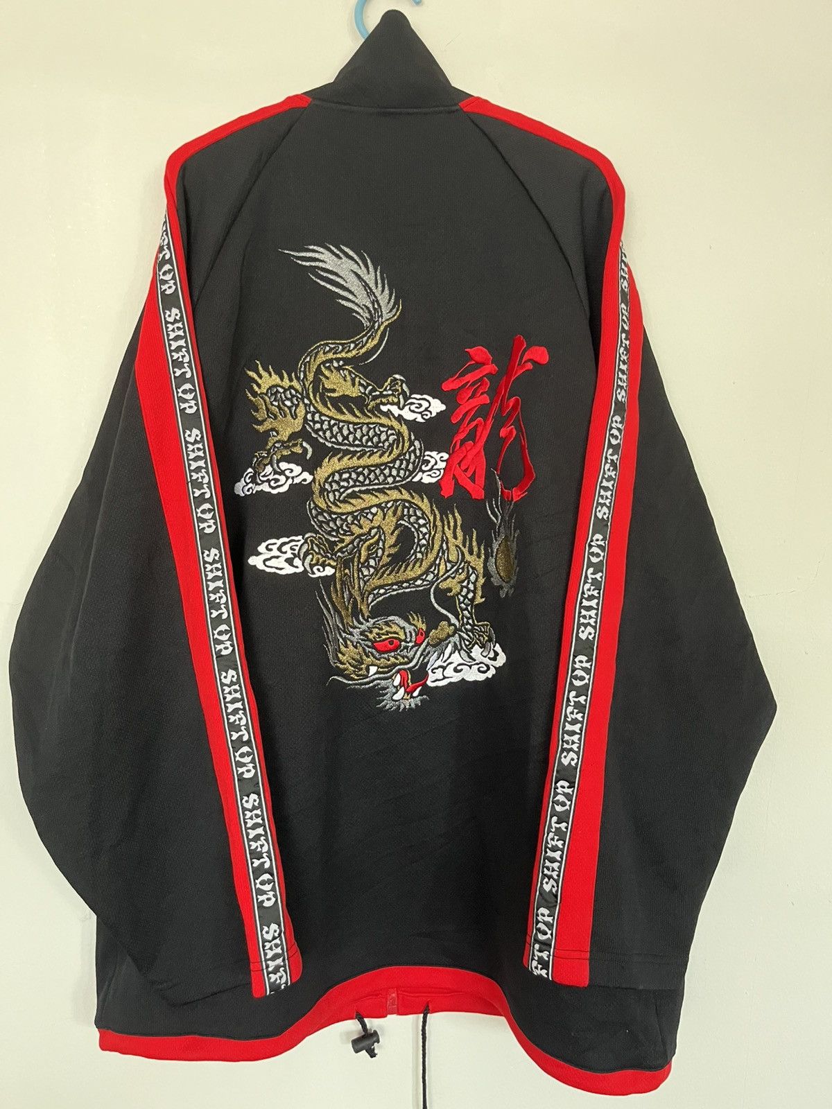 💥90s Shibuya Culture Shift Up Dragon Embroidery Sidetape