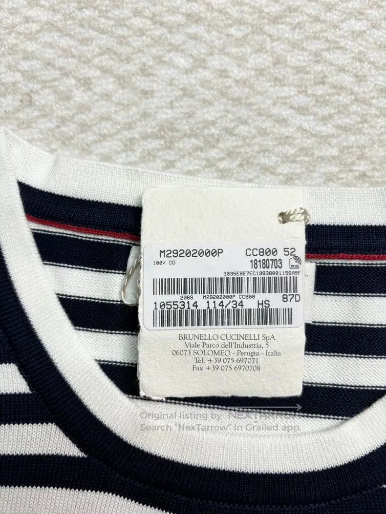 Brunello Cucinelli Brunello Cucinelli Striped Knit Top. Size US L / EU 52-54 / 3 - 4 Thumbnail