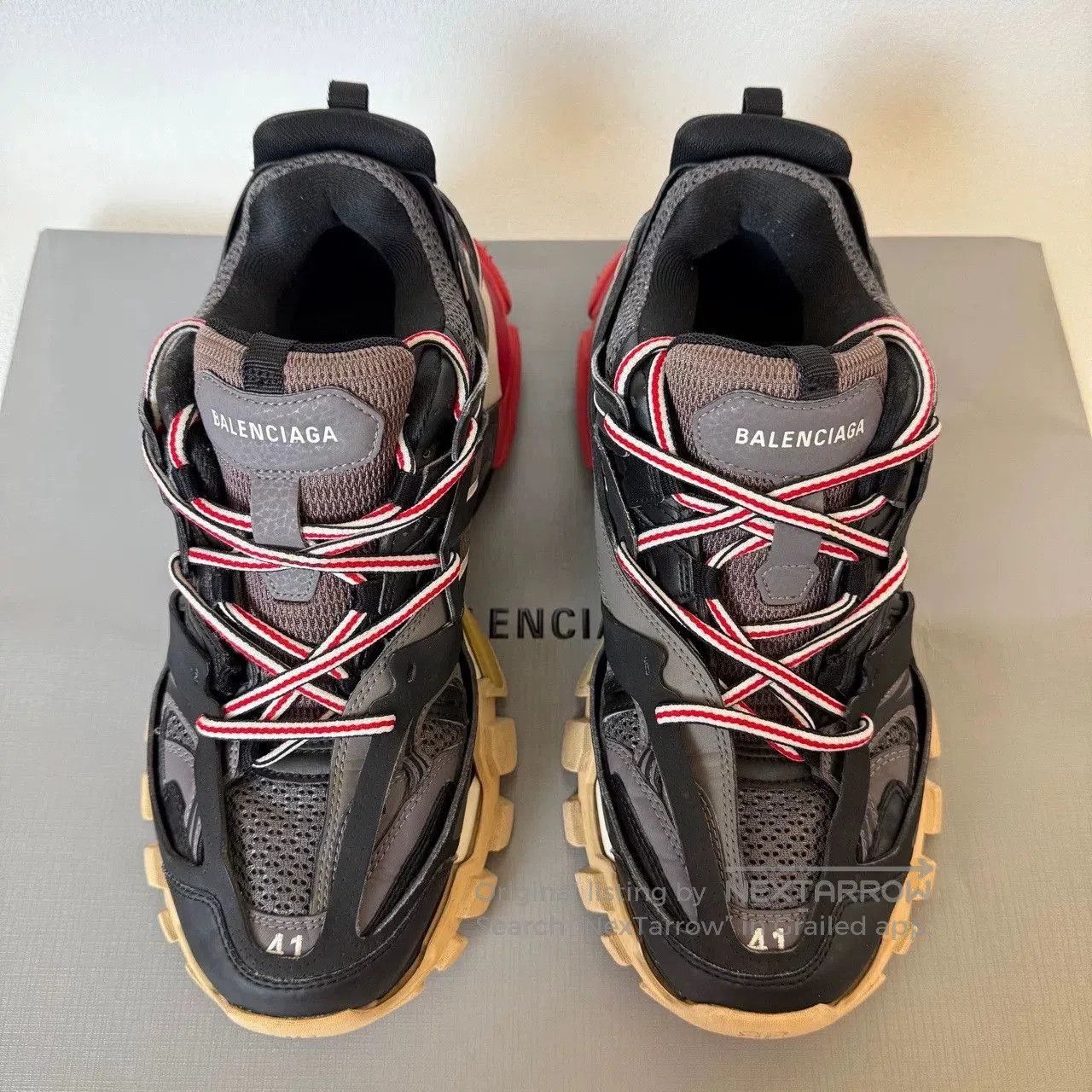 Balenciaga balenciaga black and red track sneakers. Size US 10 / EU 43 - 2 Thumbnail