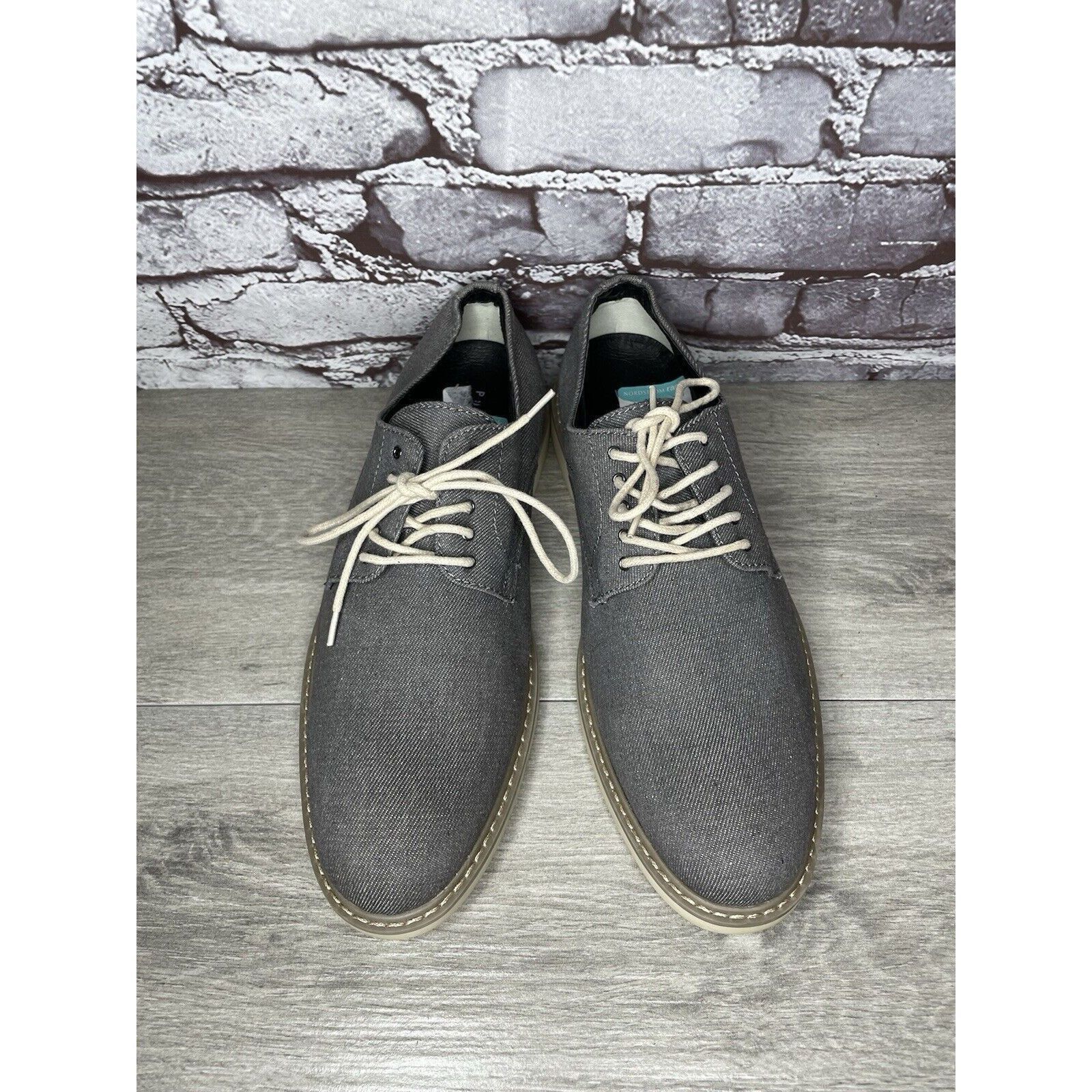 Public Opinion Public Opinion Gray Derby Oxfords Textured Fabric Casual Lac Size US 9.5 / EU 42-43 - 21 Thumbnail