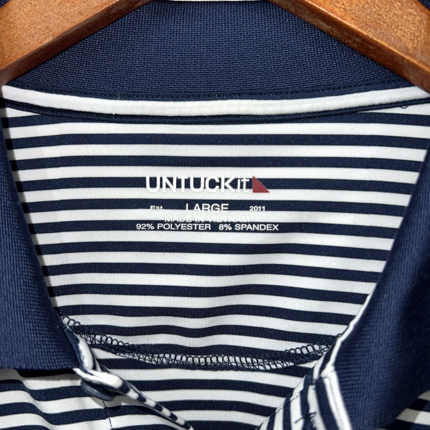 UNTUCKit VINTAGE UNTUCKit Men’s Polo Shirt Blue Striped Regular Size Large Size US L / EU 52-54 / 3 - 3 Thumbnail