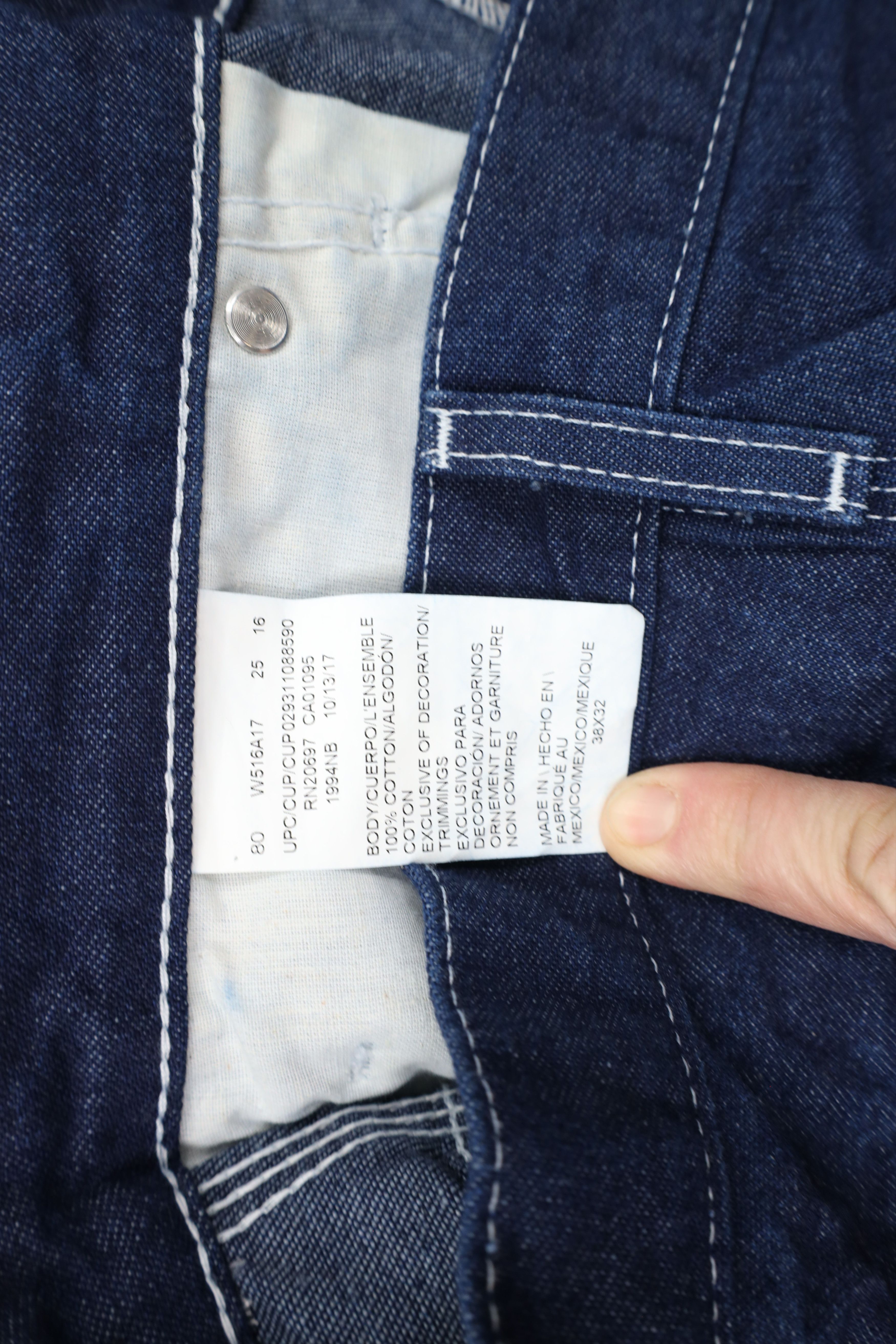Dickies × Vintage Vintage Y2K Dickies Wide Leg Dungaree Denim Jeans Blue Size US 38 / EU 54 - 9 Thumbnail