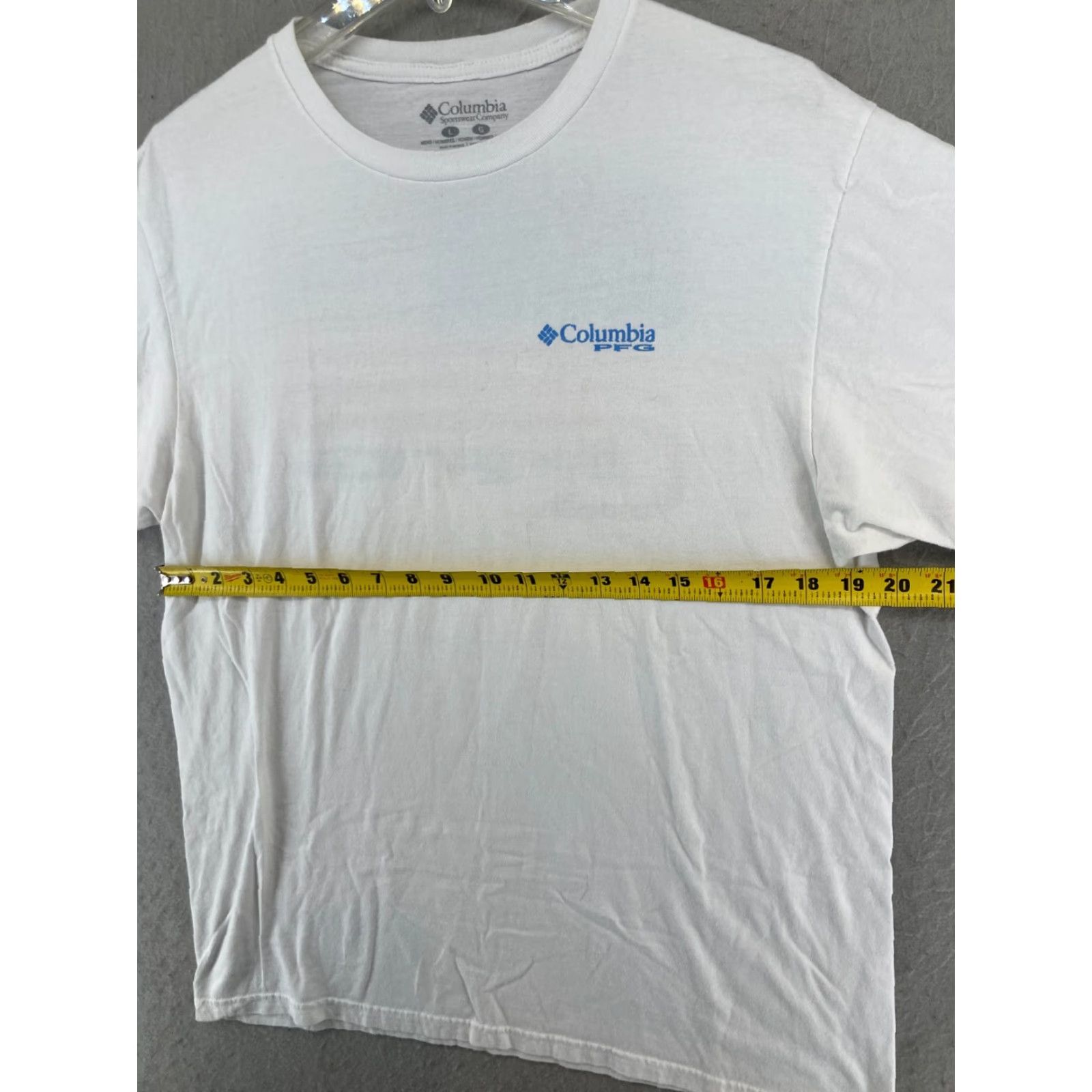 Vintage Columbia TShirt Large White Fishing Outdoor American Flag Mens Size US L / EU 52-54 / 3 - 3 Thumbnail